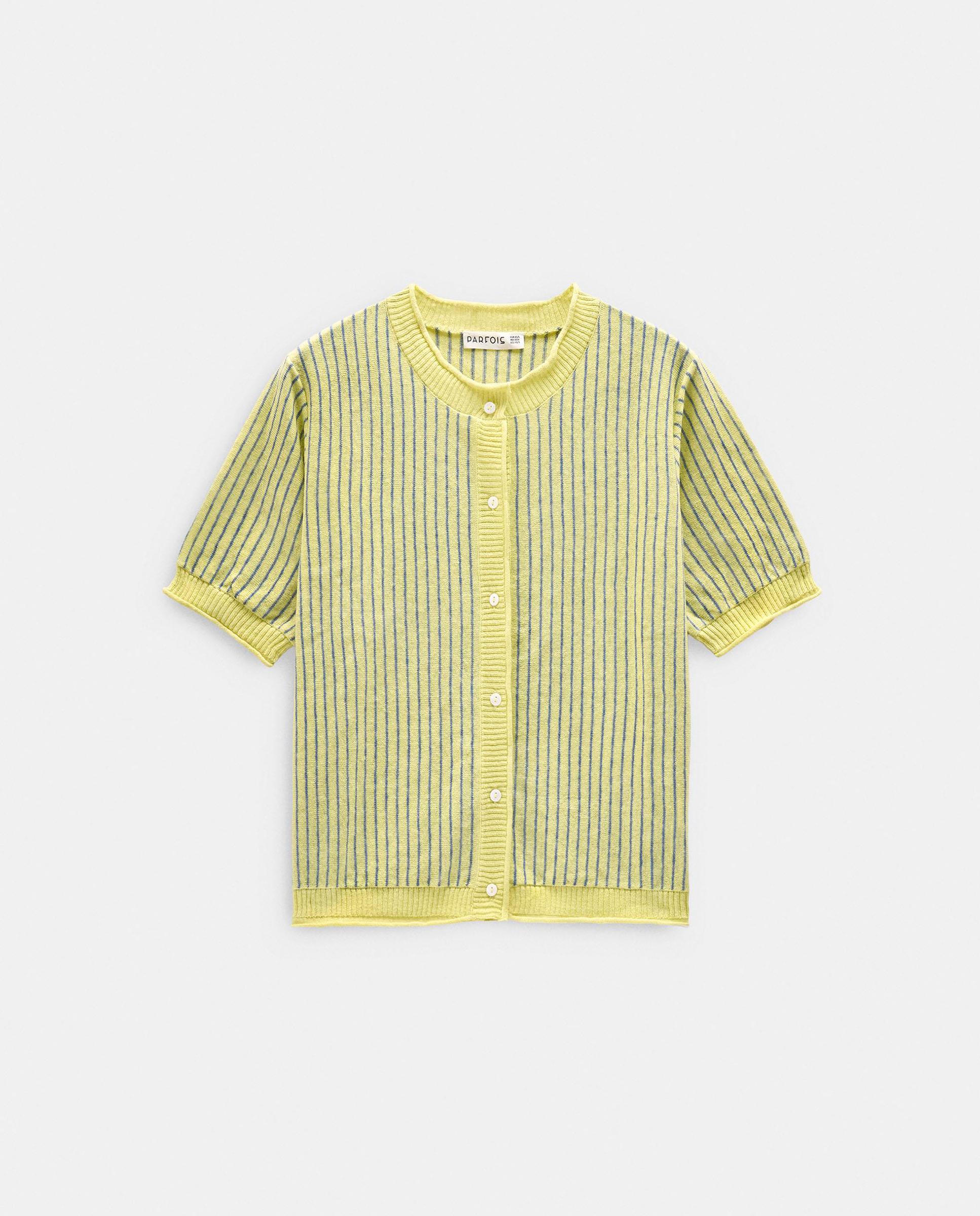 Cárdigan de mujer de punto con estampado de rayas - Parfois - Amarillo Amarillo-6
