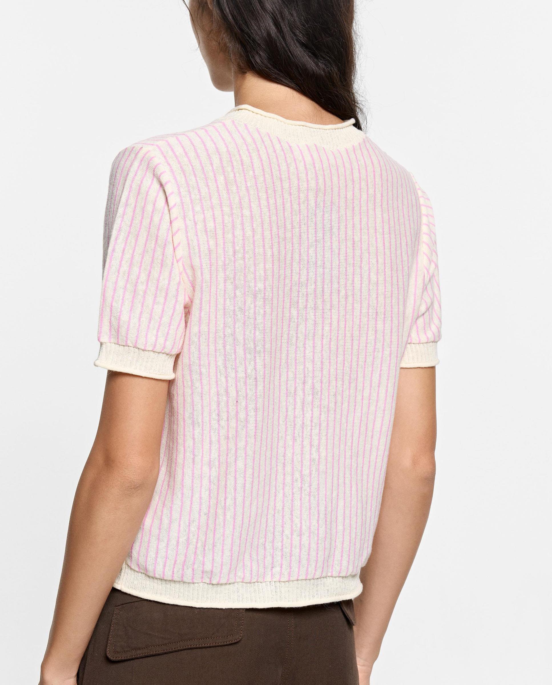 Cárdigan de mujer de punto con estampado de rayas - Parfois - Rosa Rosa-4
