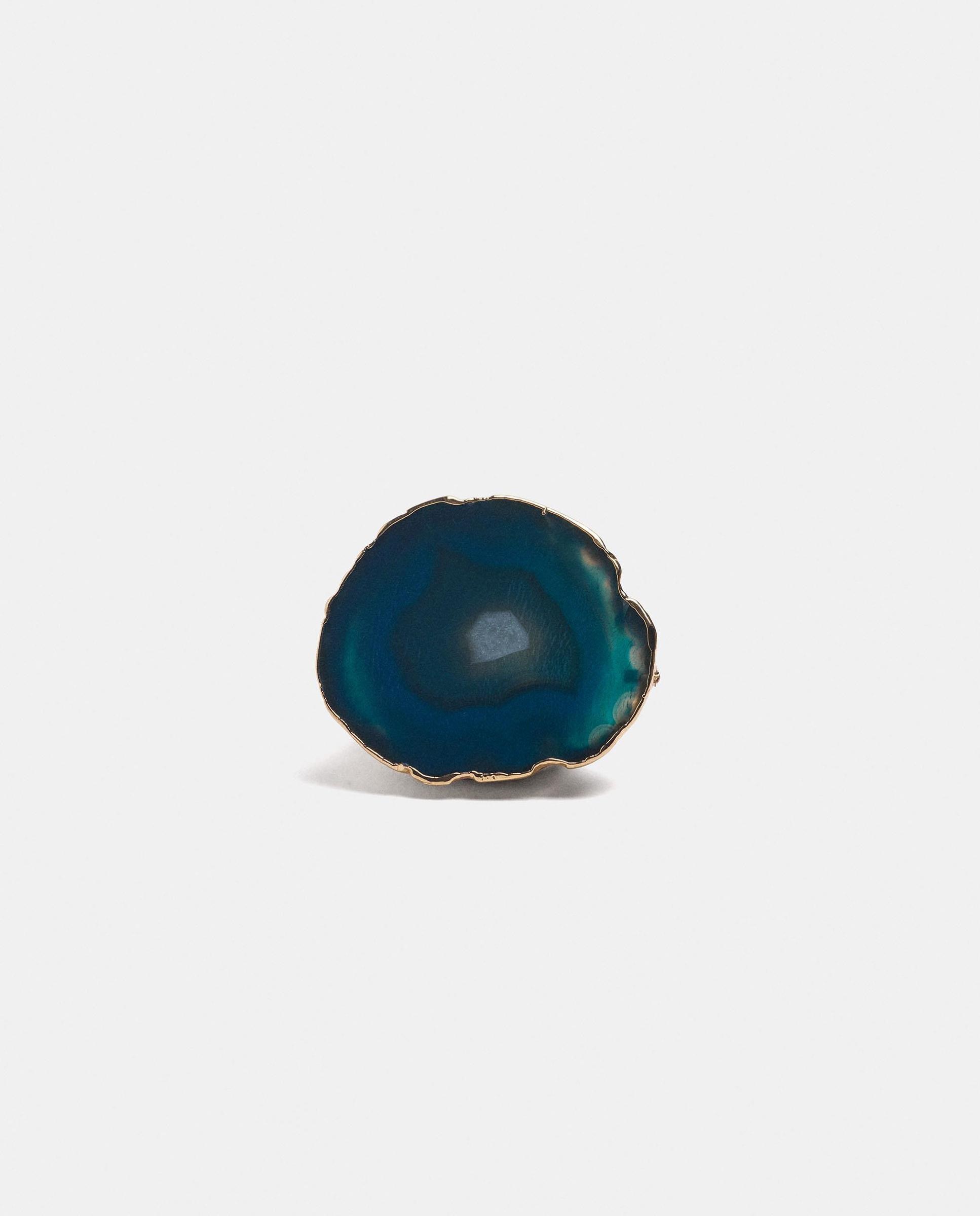 Anillo con piedra decorativa en liso - Parfois - Azul Azul-2