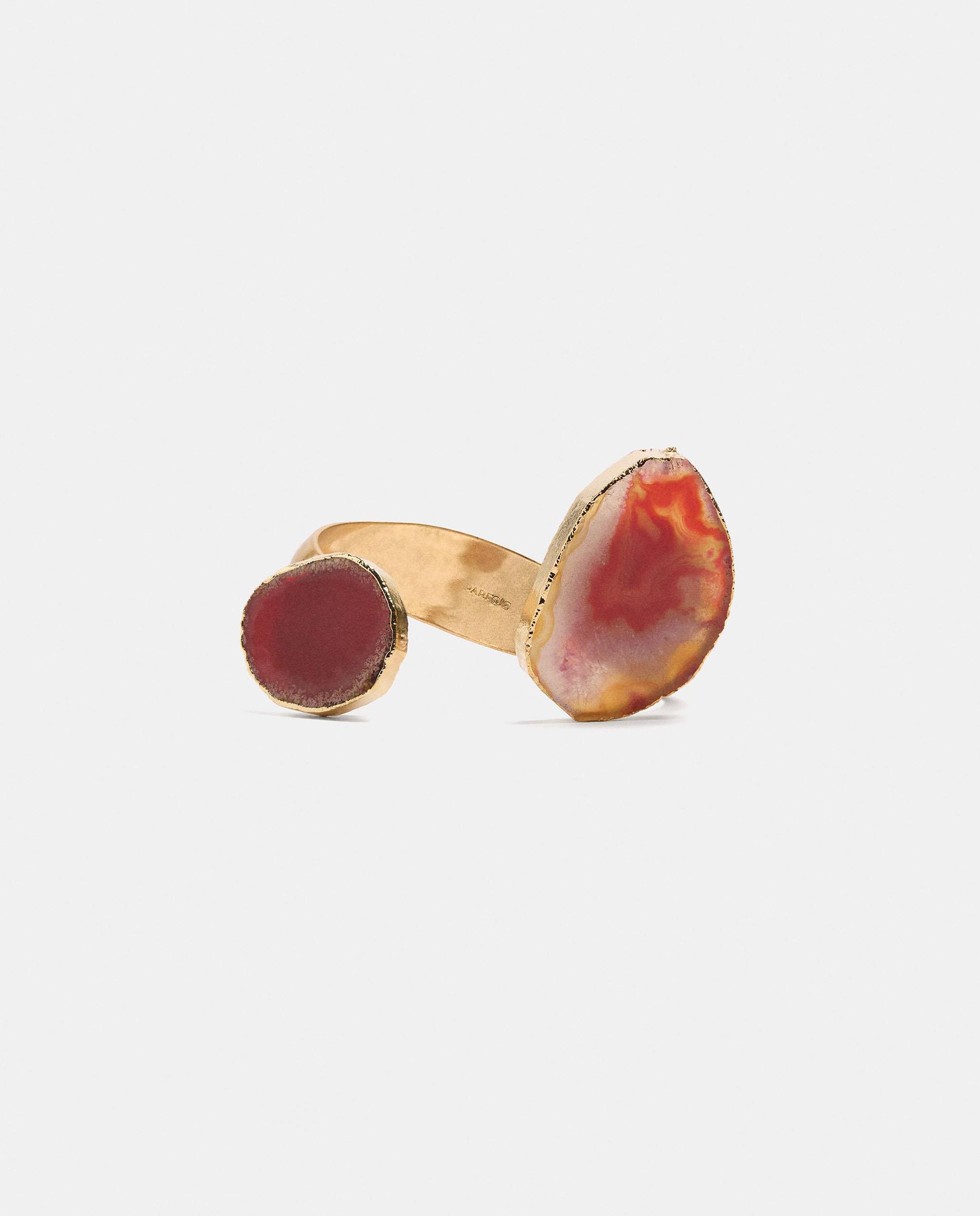 Imagen 1 de Pulsera rígida abierta con piedras decorativas - Parfois - Naranja Naranja
