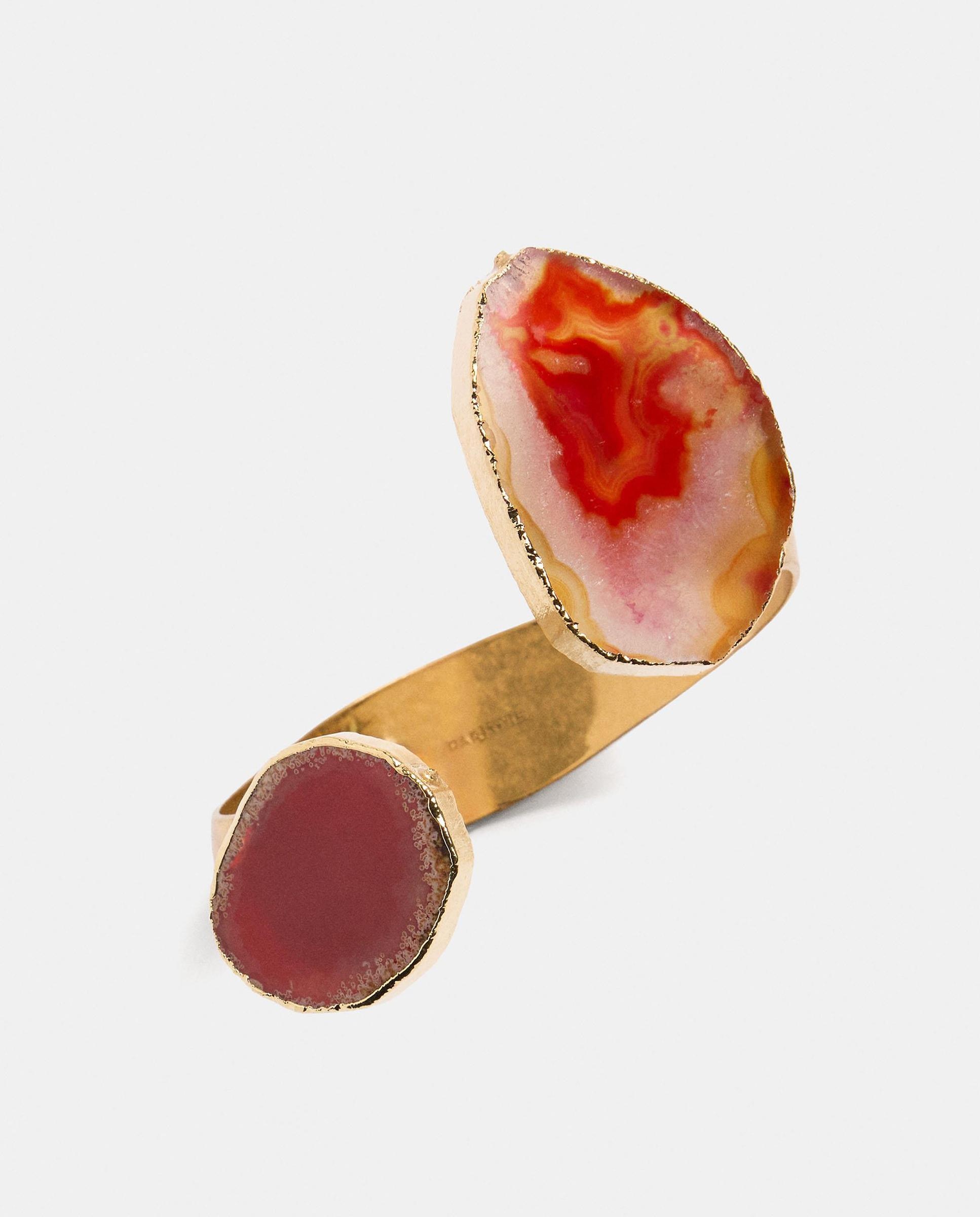 Imagen 3 de Pulsera rígida abierta con piedras decorativas - Parfois - Naranja Naranja