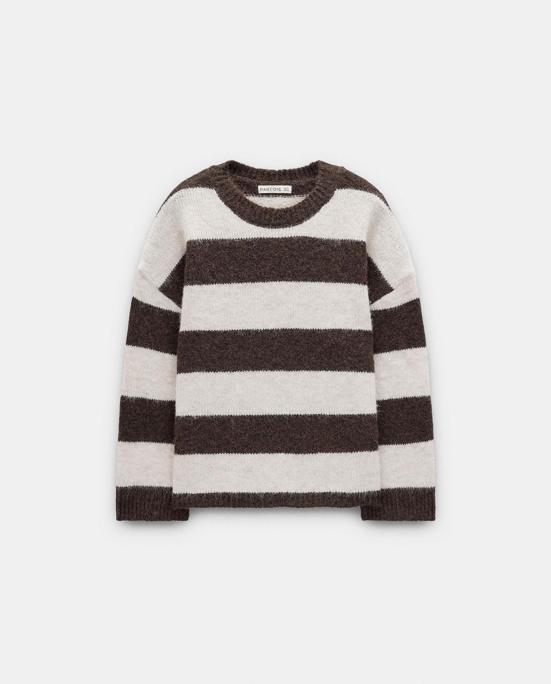 Jersey de mujer de manga larga con estampado de rayas - Parfois - Crudo Crudo-6