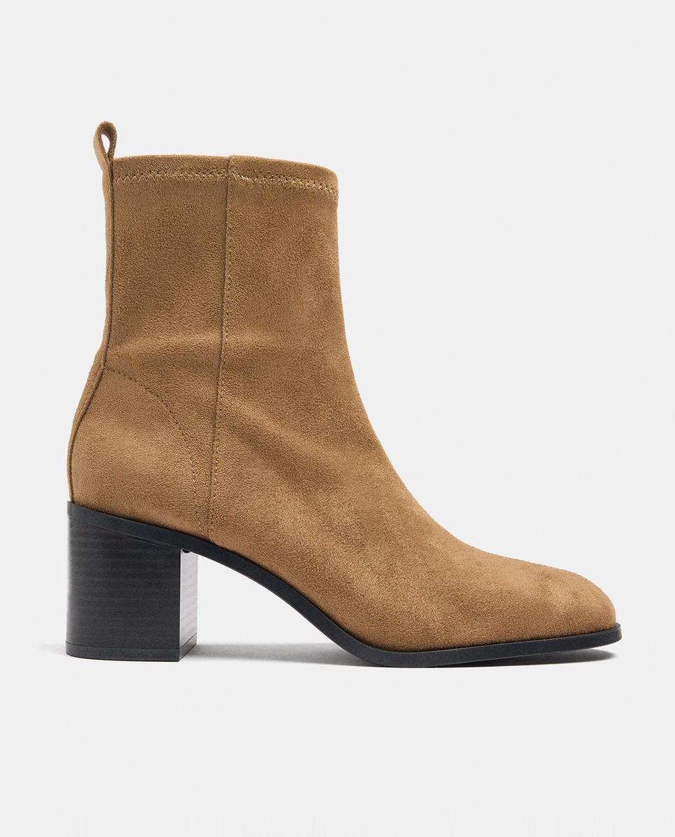 Botines básicos de mujer con cierre de cremallera en liso - Parfois - Marrón claro Marrón claro-3