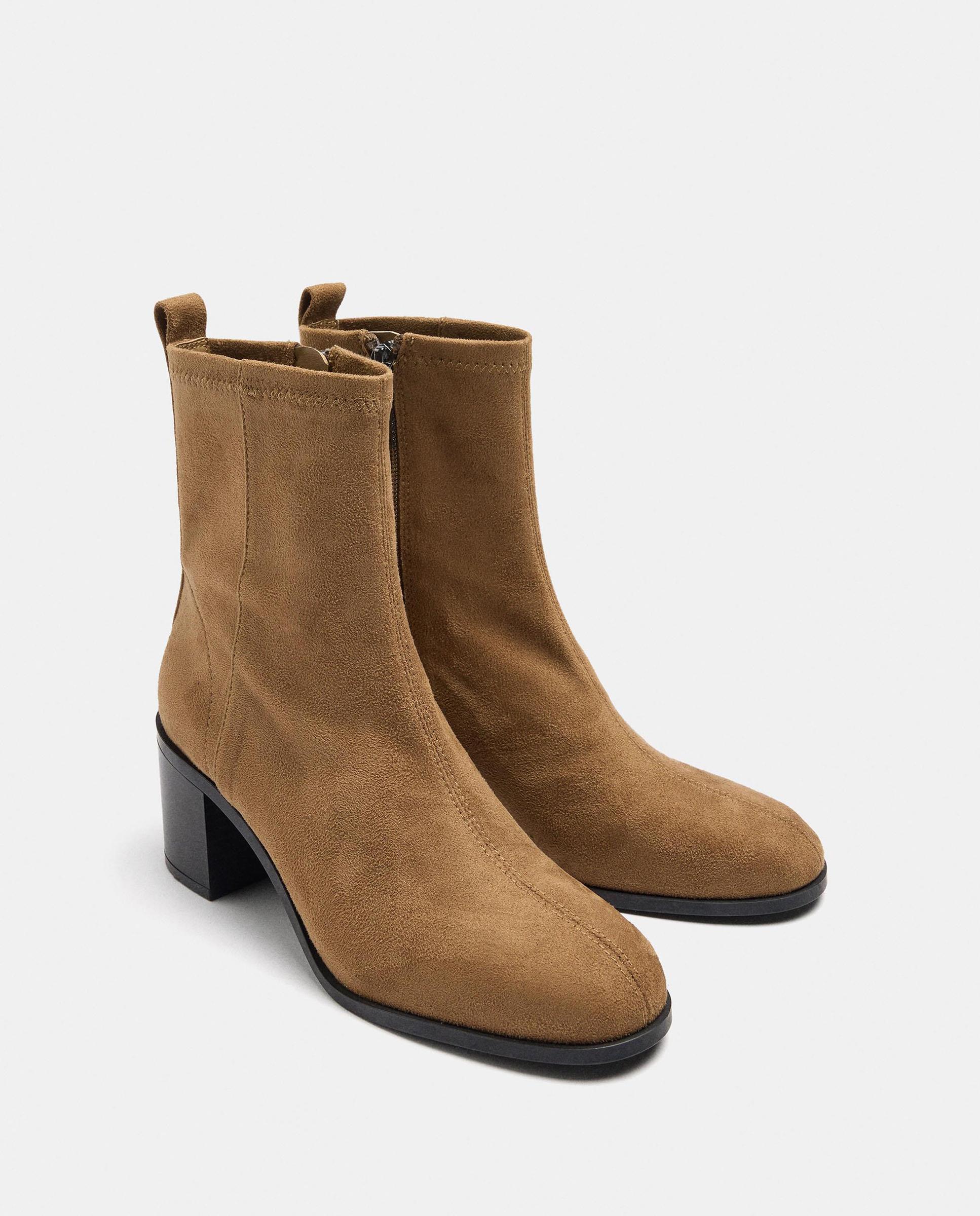 Botines básicos de mujer con cierre de cremallera en liso - Parfois - Marrón claro Marrón claro-2