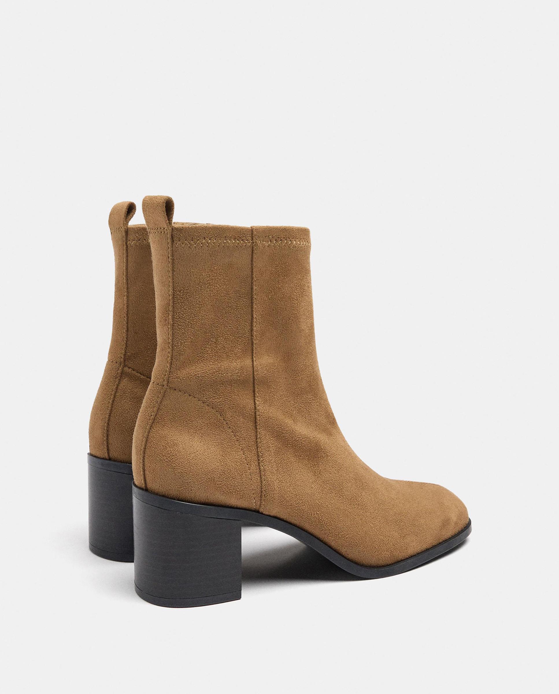 Botines básicos de mujer con cierre de cremallera en liso - Parfois - Marrón claro Marrón claro-4