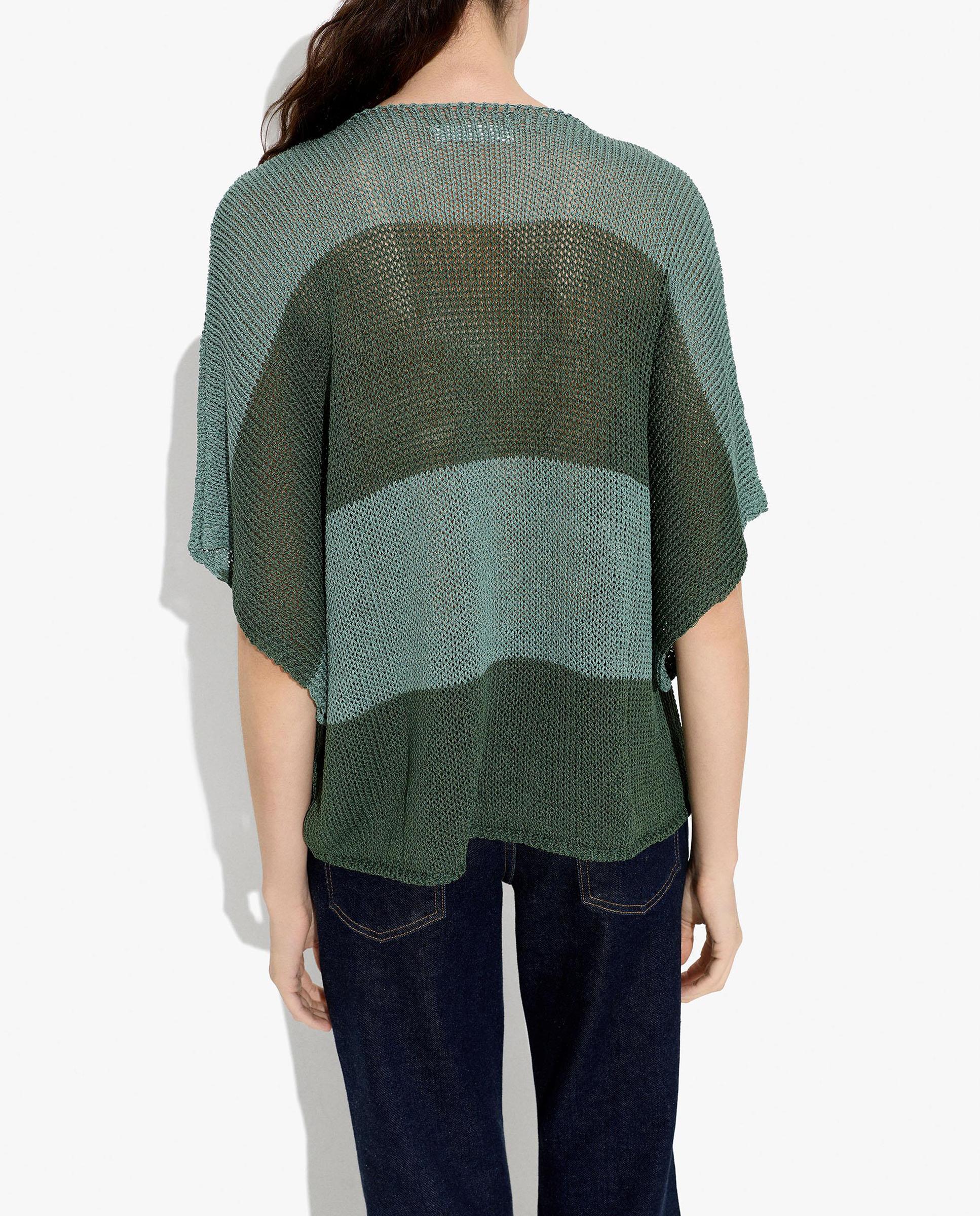 Jersey de mujer de punto con manga fluida y estampado de rayas - Parfois - Verde Verde-3