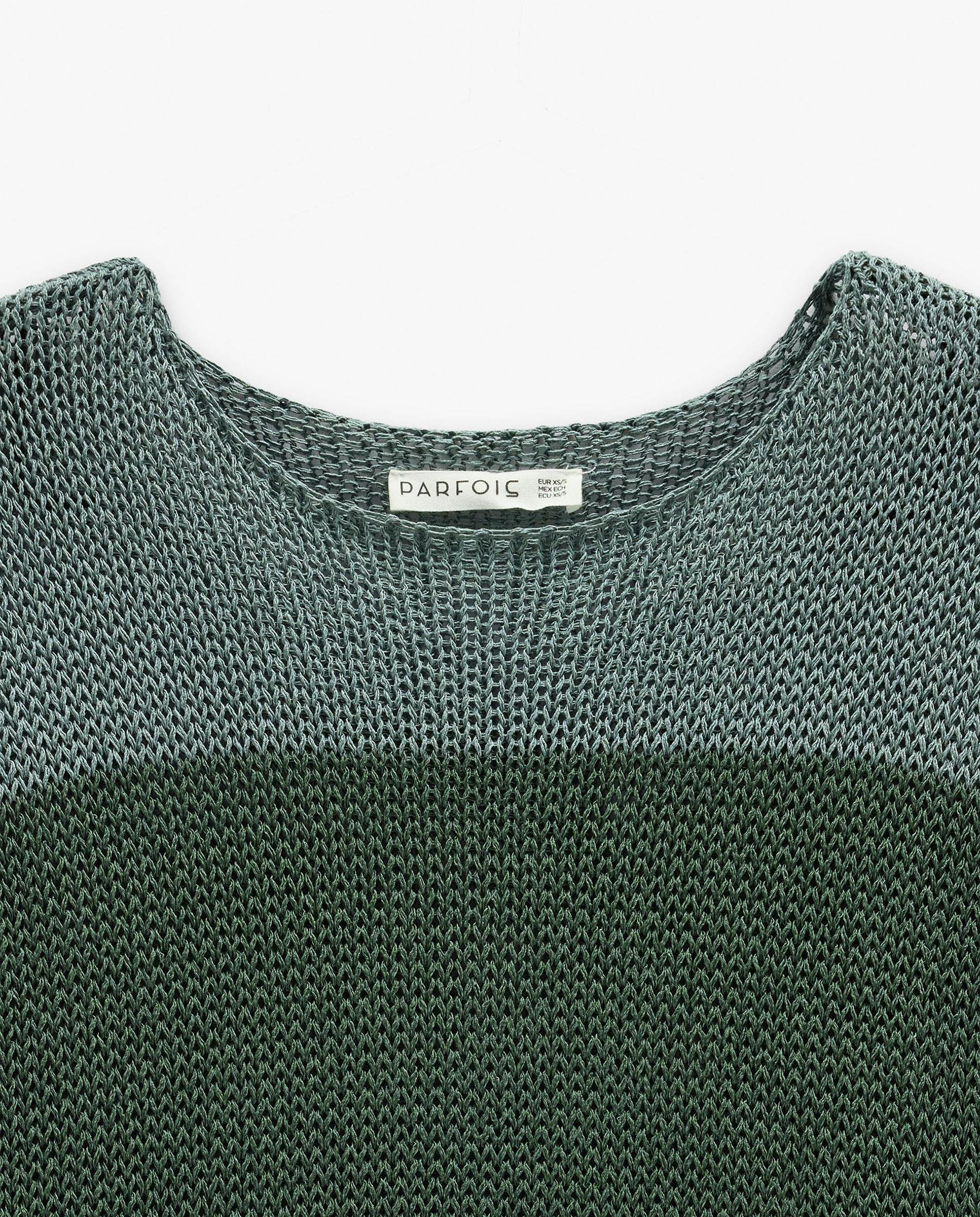 Jersey de mujer de punto con manga fluida y estampado de rayas - Parfois - Verde Verde-5