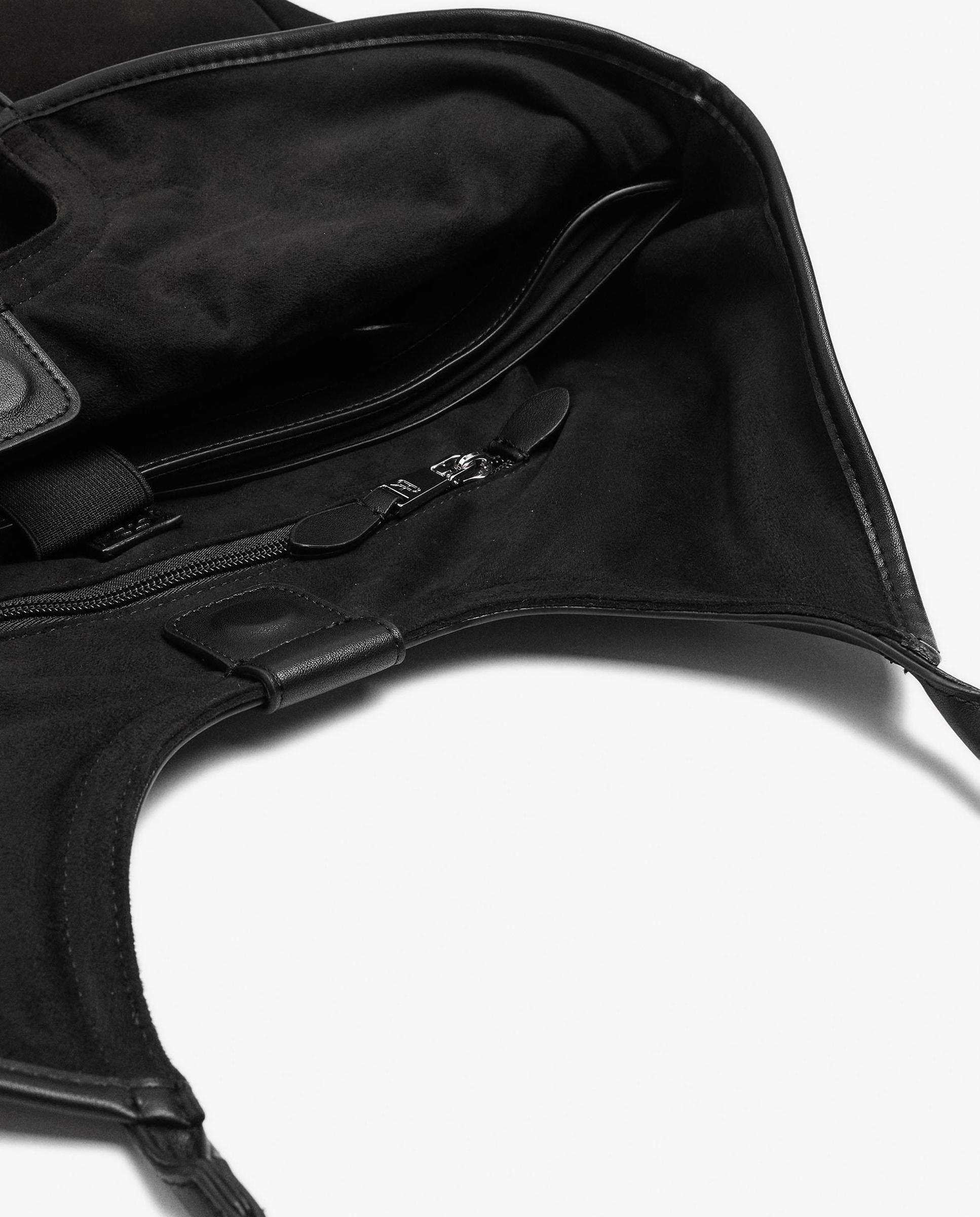 Shopper grande con cierre imantado en liso - Parfois - Negro Negro-5