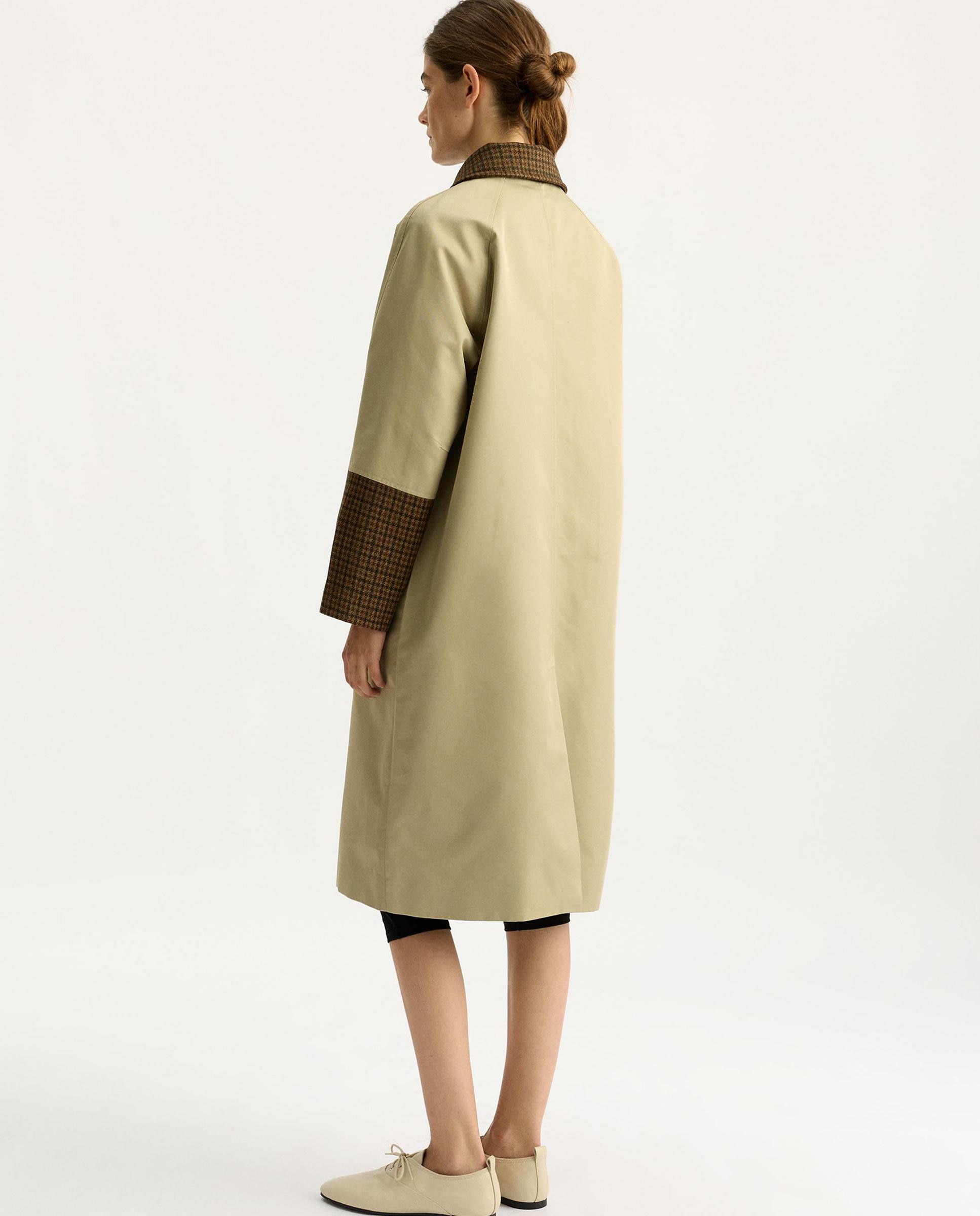 Gabardina de mujer larga con detalles a contraste - Parfois - Camel Camel-4