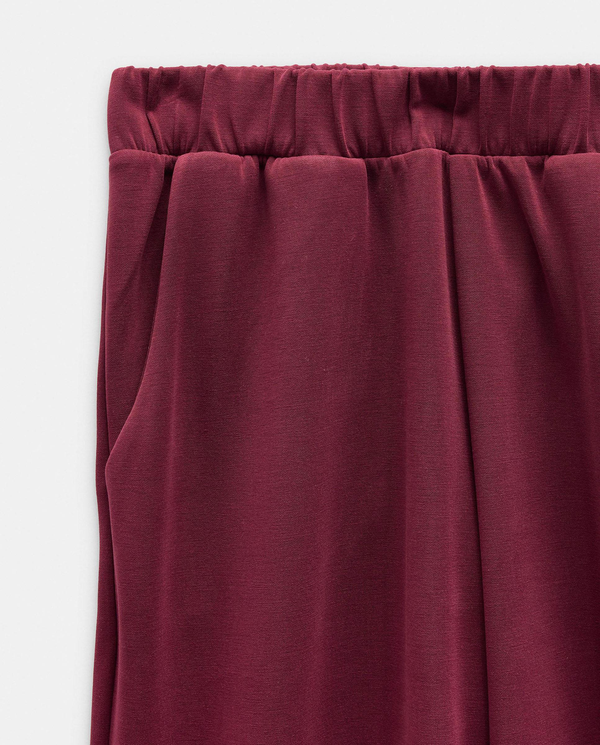 Pantalones rectos de mujer con cintura elástica en liso - Parfois - Burdeos Burdeos-6