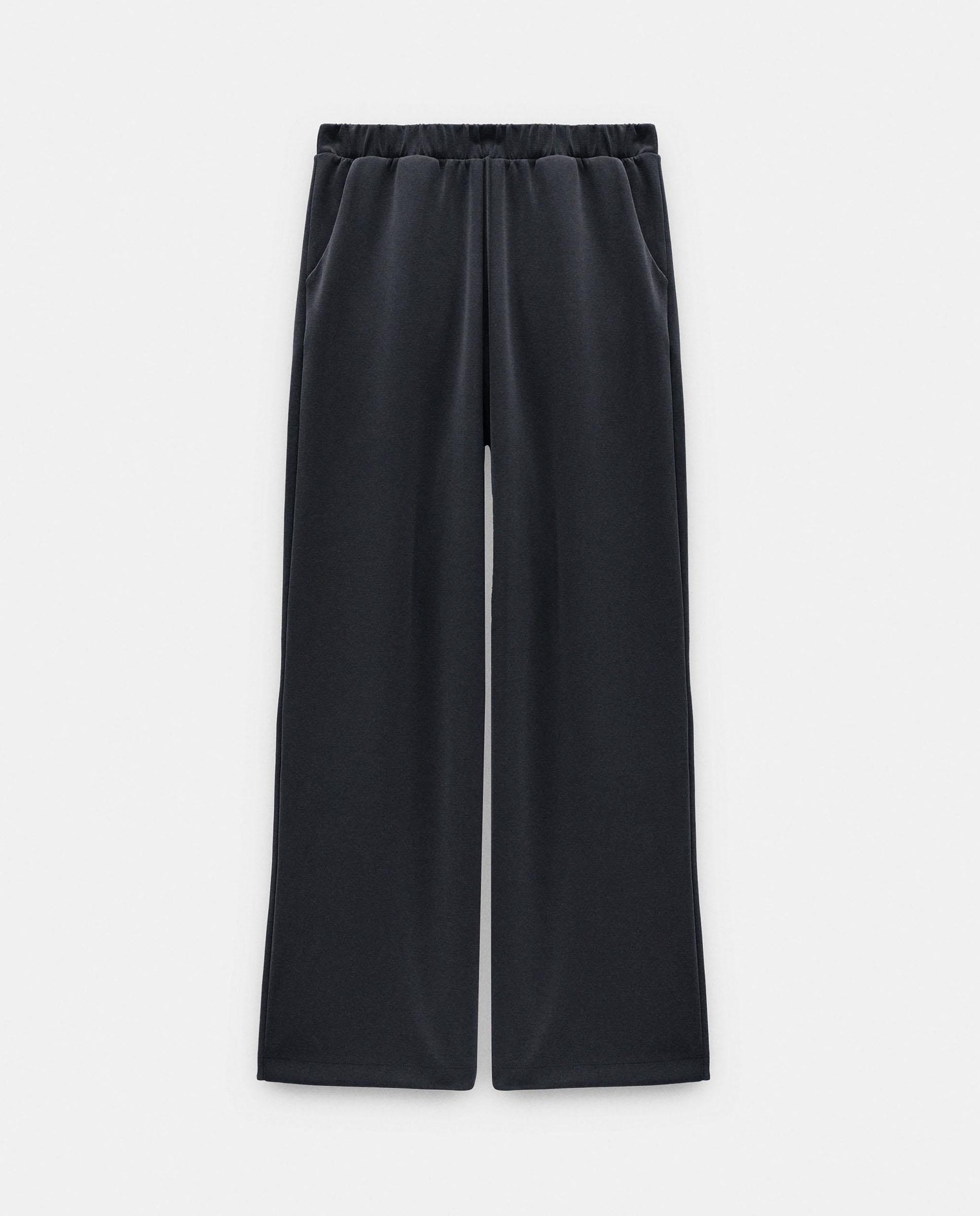 Pantalones rectos de mujer con cintura elástica en liso - Parfois - Gris oscuro Gris oscuro-7