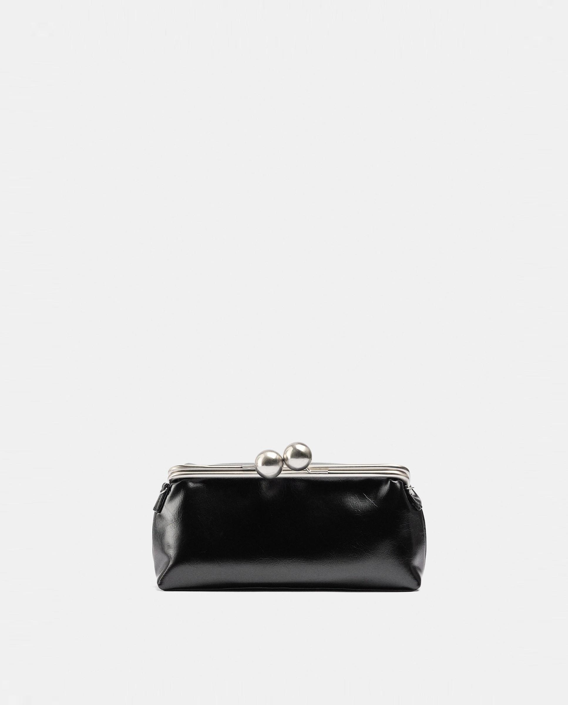 Bolso de fiesta convertible a bandolera estilo clutch con cierre de botón en liso - Parfois - Negro Negro-1