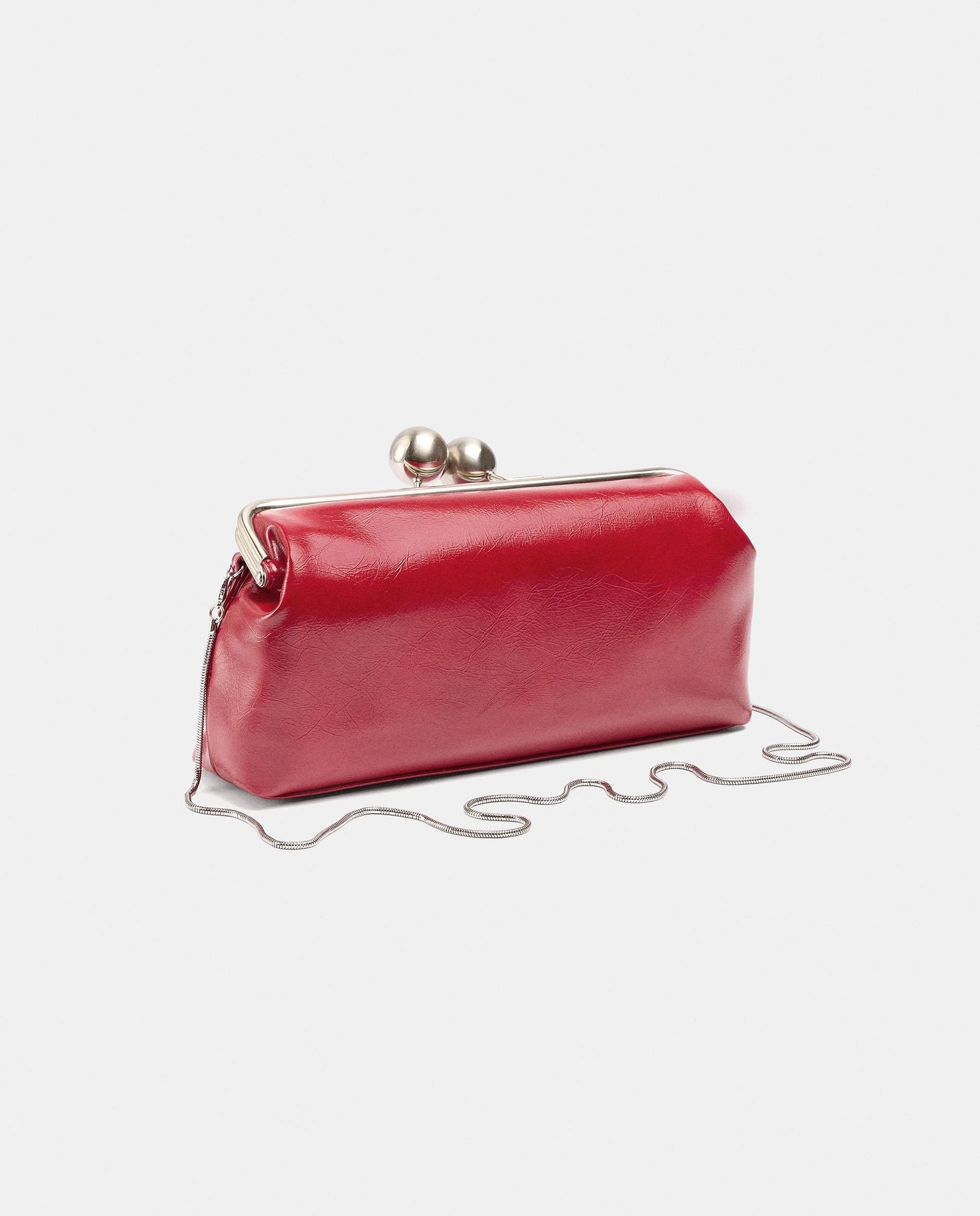 Bolso de fiesta convertible a bandolera estilo clutch con cierre de botón en liso - Parfois - Rojo Rojo-2