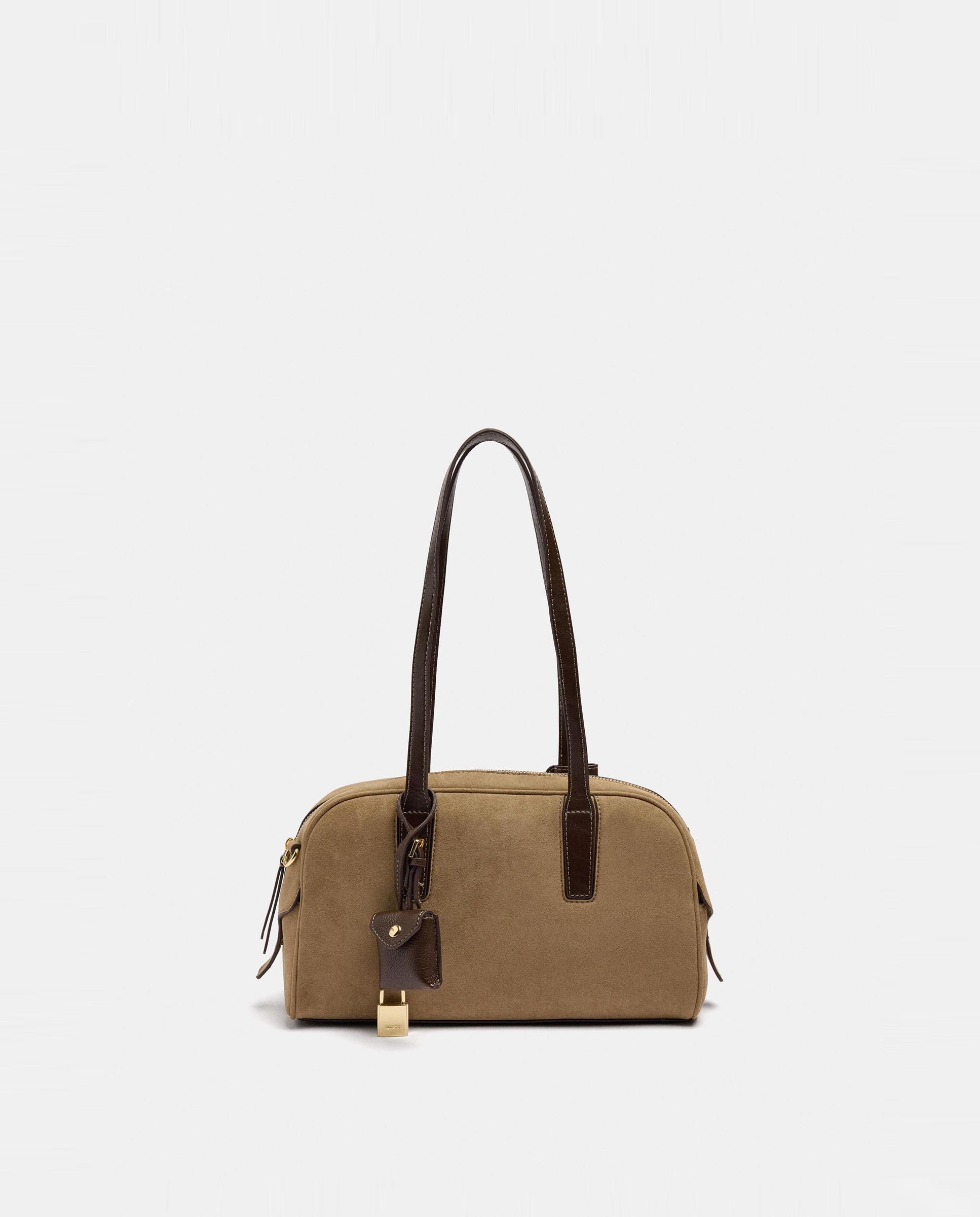 Bolso de hombro alargado con cierre de cremallera en liso - Parfois - Beige Beige-1