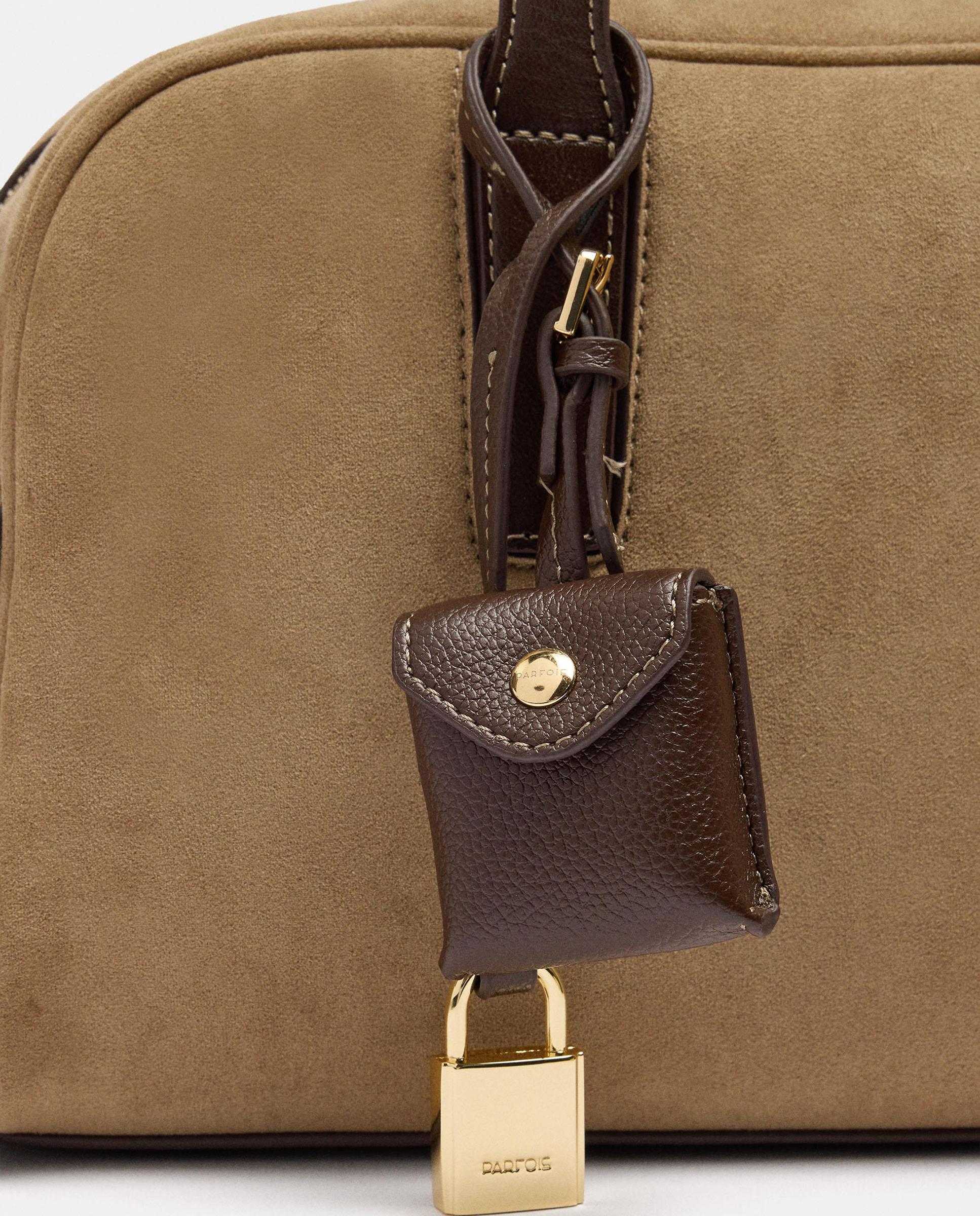 Bolso de hombro alargado con cierre de cremallera en liso - Parfois - Beige Beige-3