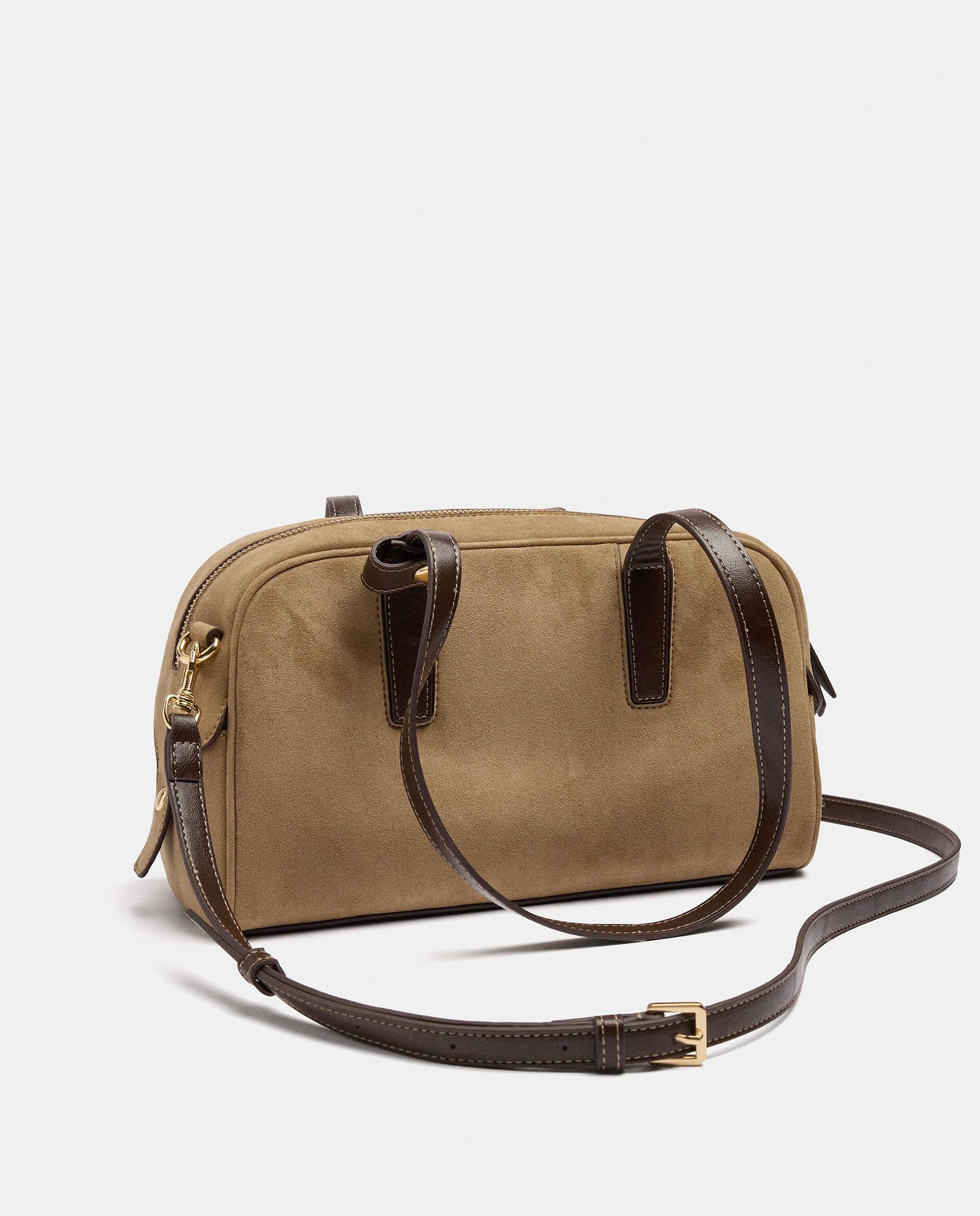 Bolso de hombro alargado con cierre de cremallera en liso - Parfois - Beige Beige-2