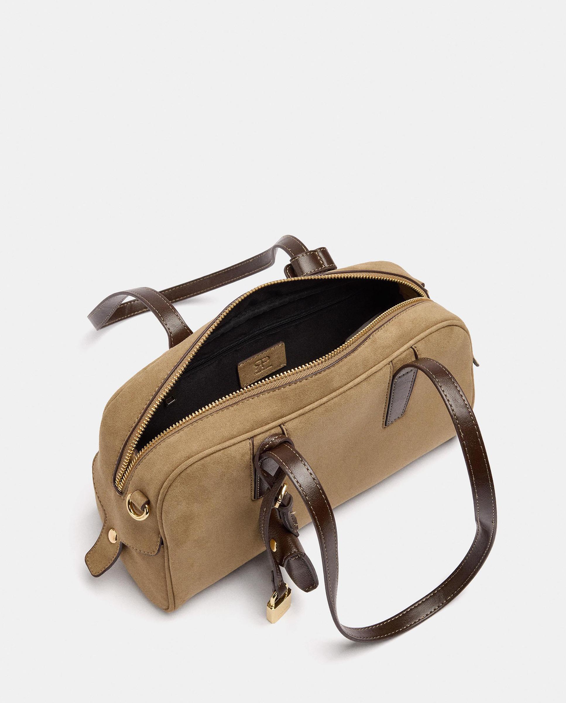 Bolso de hombro alargado con cierre de cremallera en liso - Parfois - Beige Beige-4