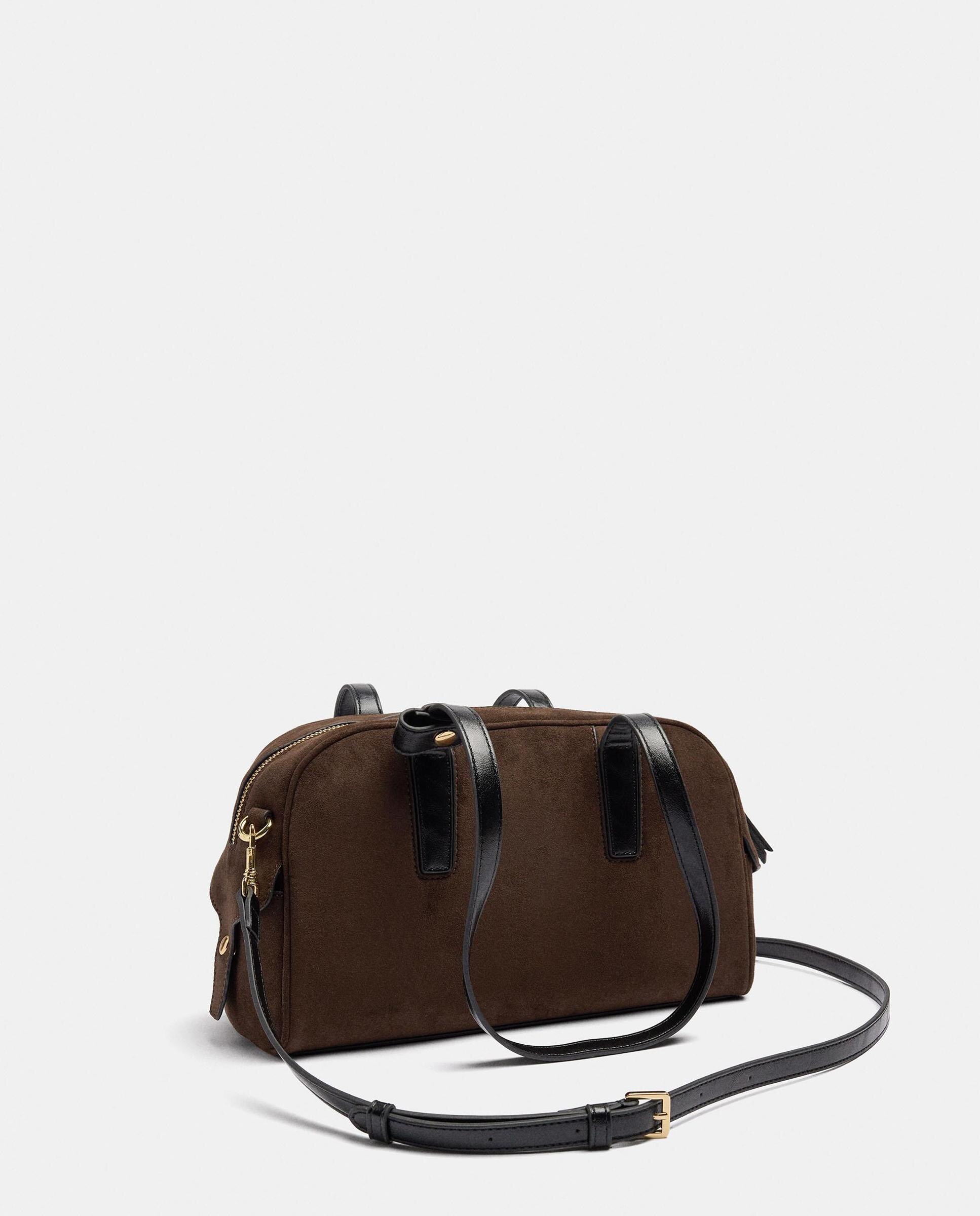 Bolso de hombro alargado con cierre de cremallera en liso - Parfois - Marrón oscuro Marrón oscuro-4