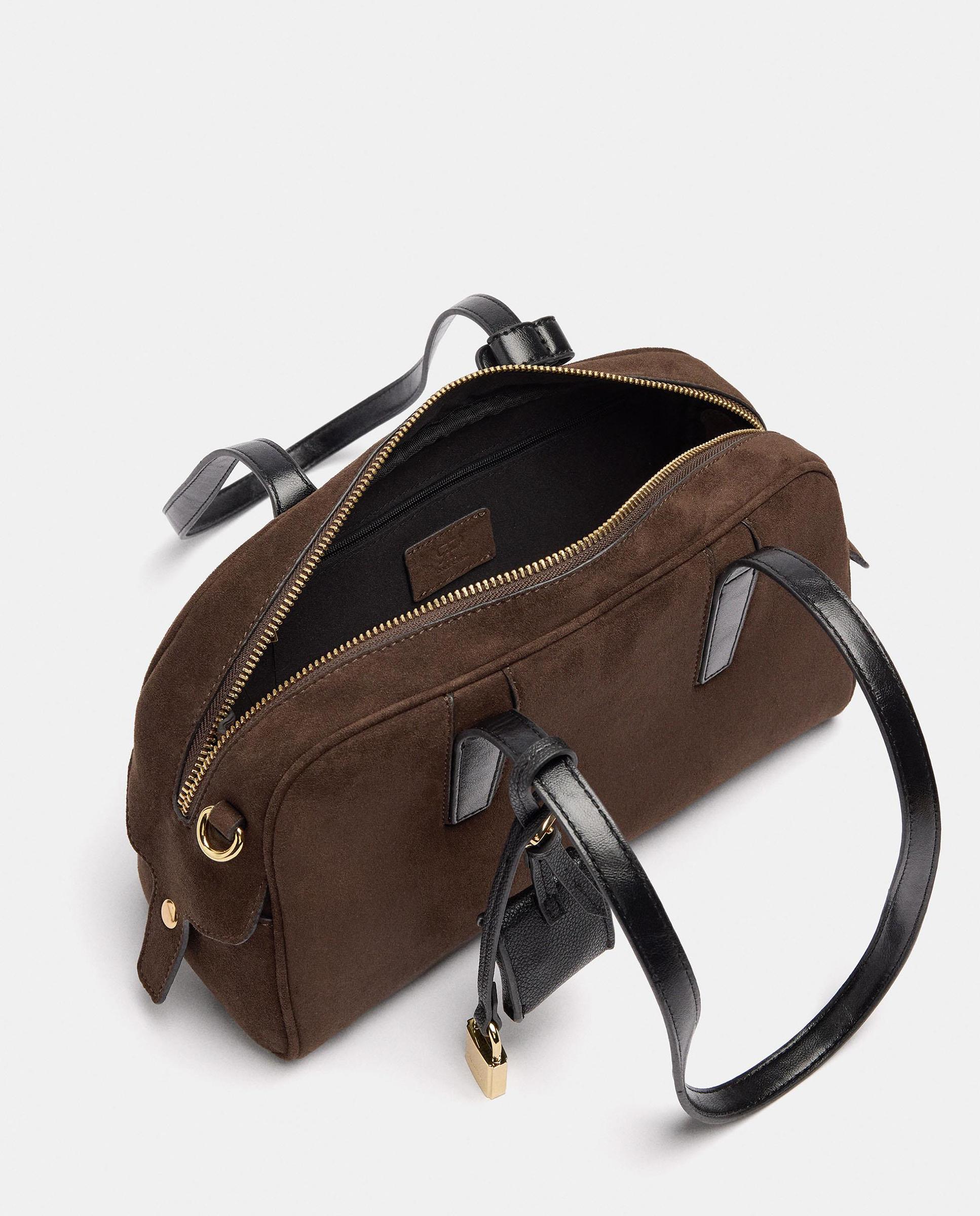 Bolso de hombro alargado con cierre de cremallera en liso - Parfois - Marrón oscuro Marrón oscuro-5