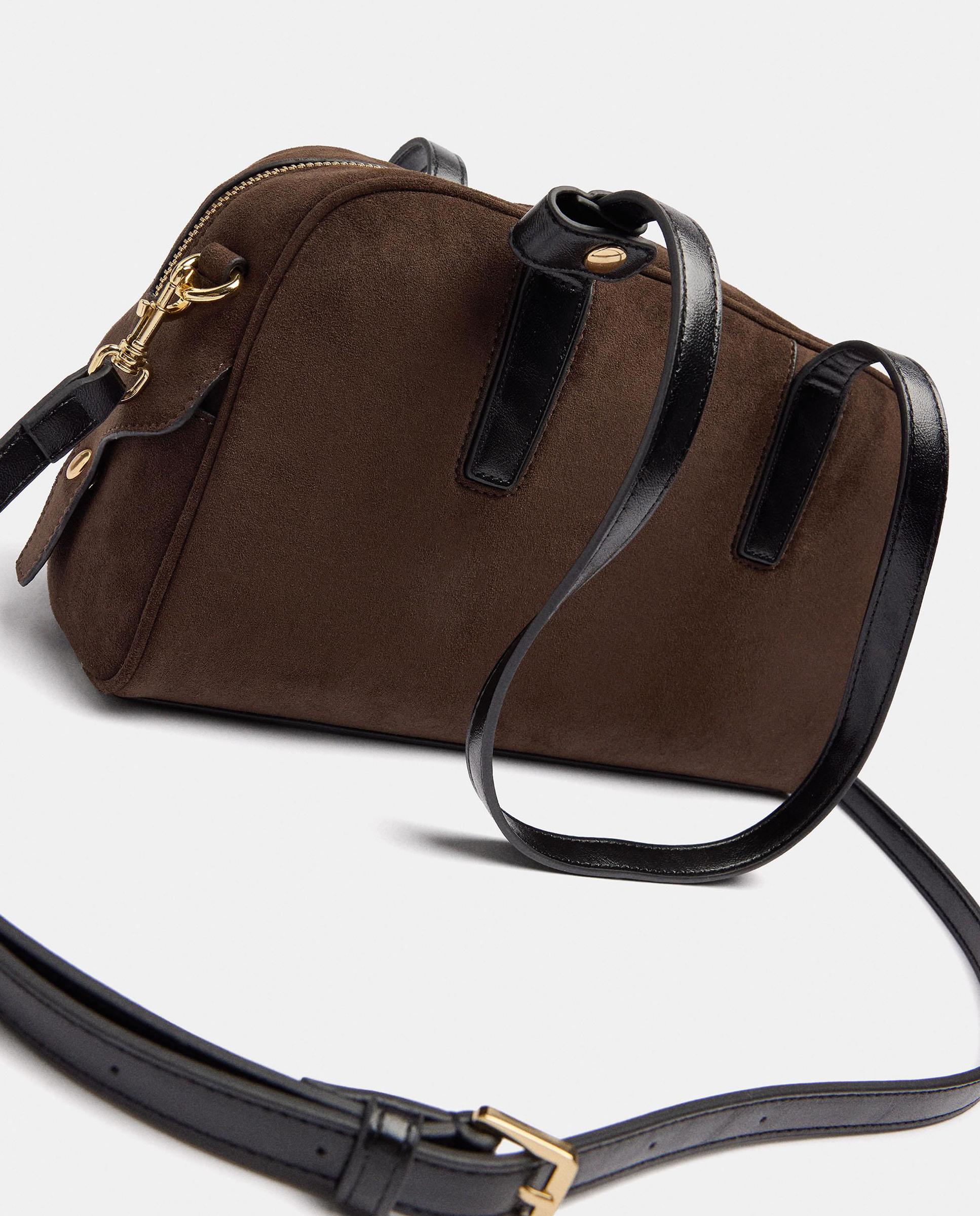 Bolso de hombro alargado con cierre de cremallera en liso - Parfois - Marrón oscuro Marrón oscuro-6