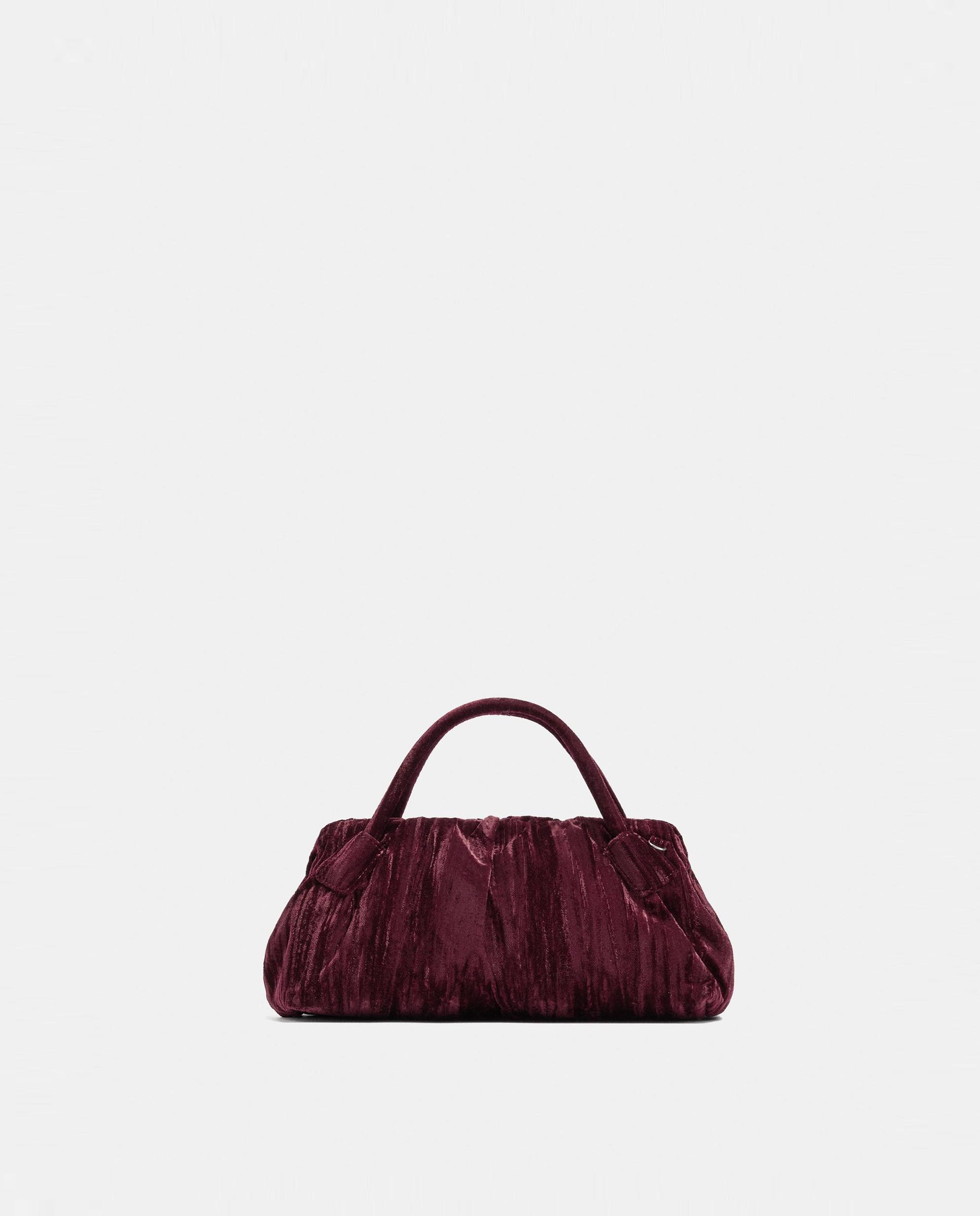 Bolso de fiesta convertible a bandolera de terciopelo en liso - Parfois - Granate Granate-1