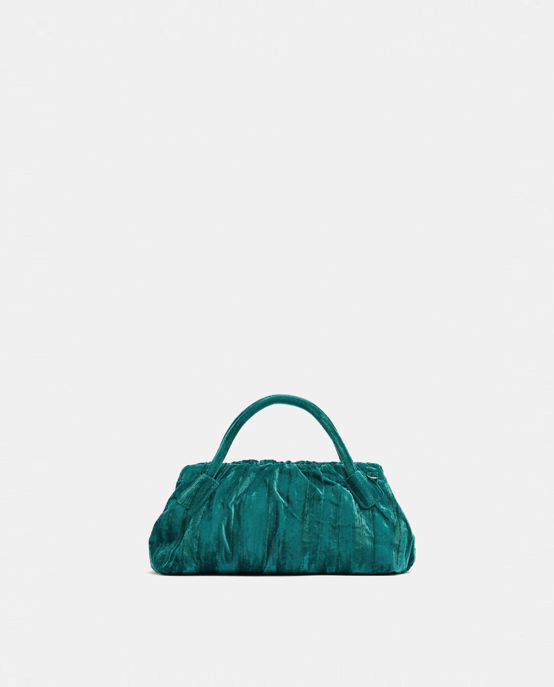 Bolso de fiesta convertible a bandolera de terciopelo en liso - Parfois - Azul Azul-1