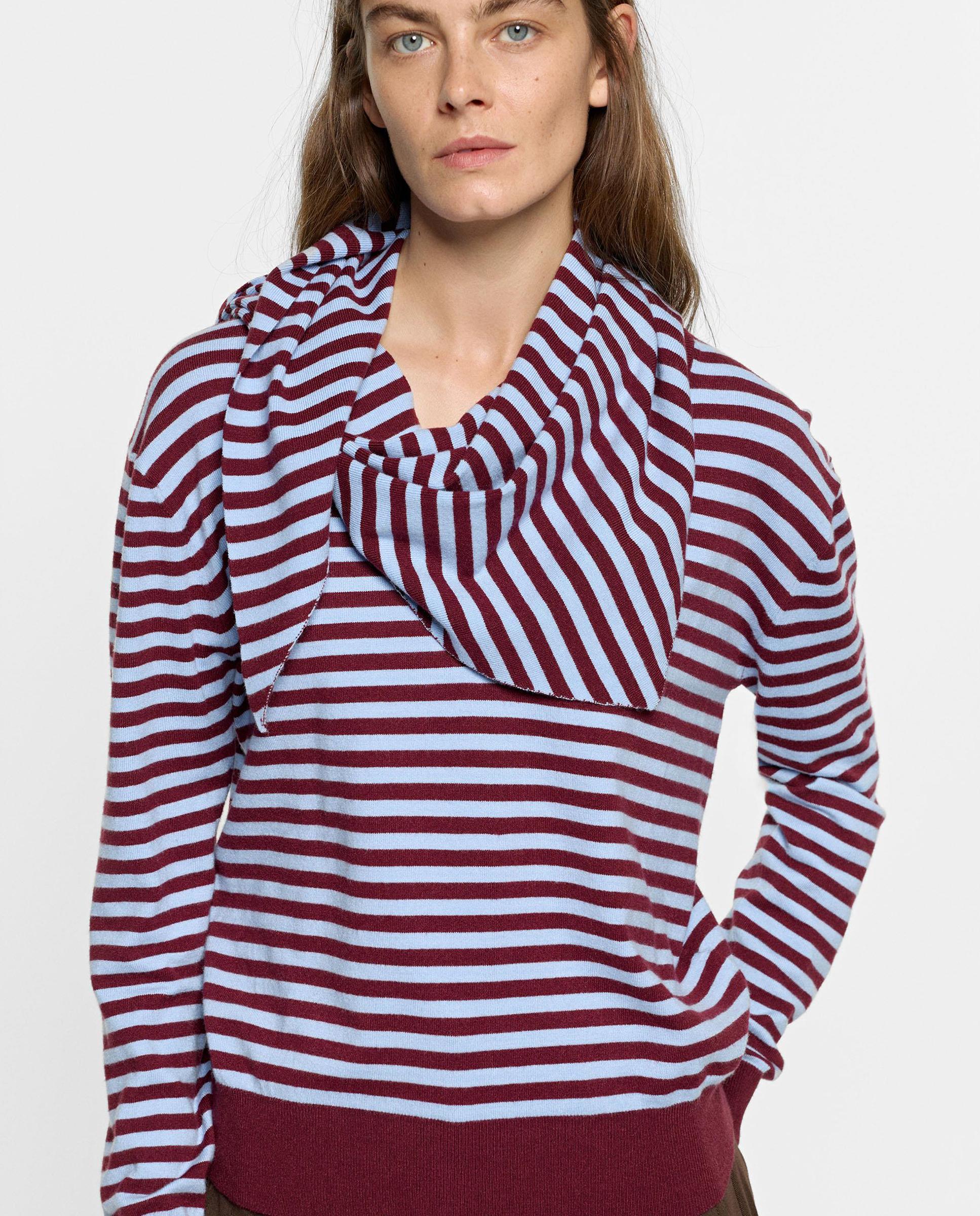 Jersey de mujer de punto con chal incorporado y estampado de rayas - Parfois - Burdeos Burdeos-1