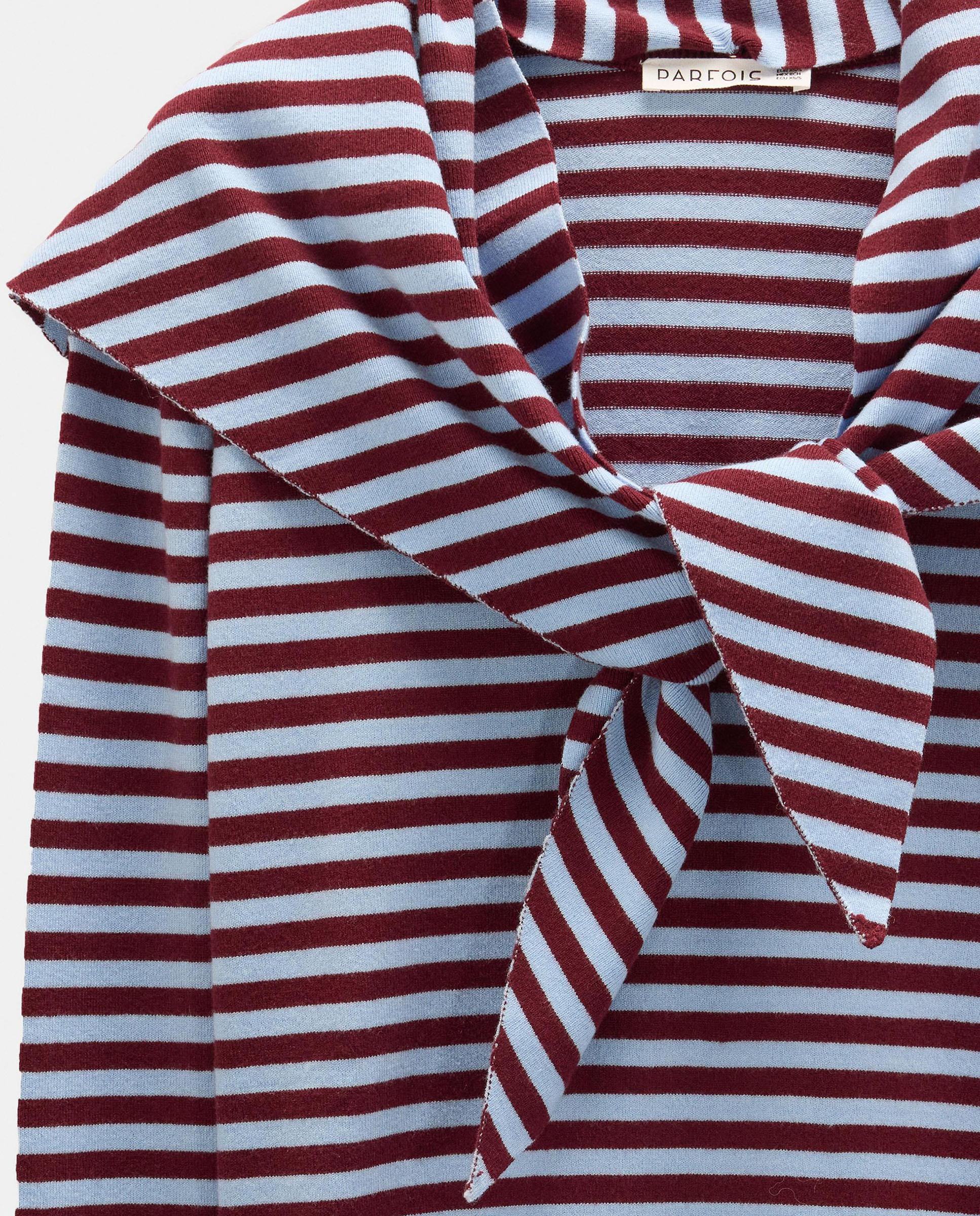Jersey de mujer de punto con chal incorporado y estampado de rayas - Parfois - Burdeos Burdeos-6