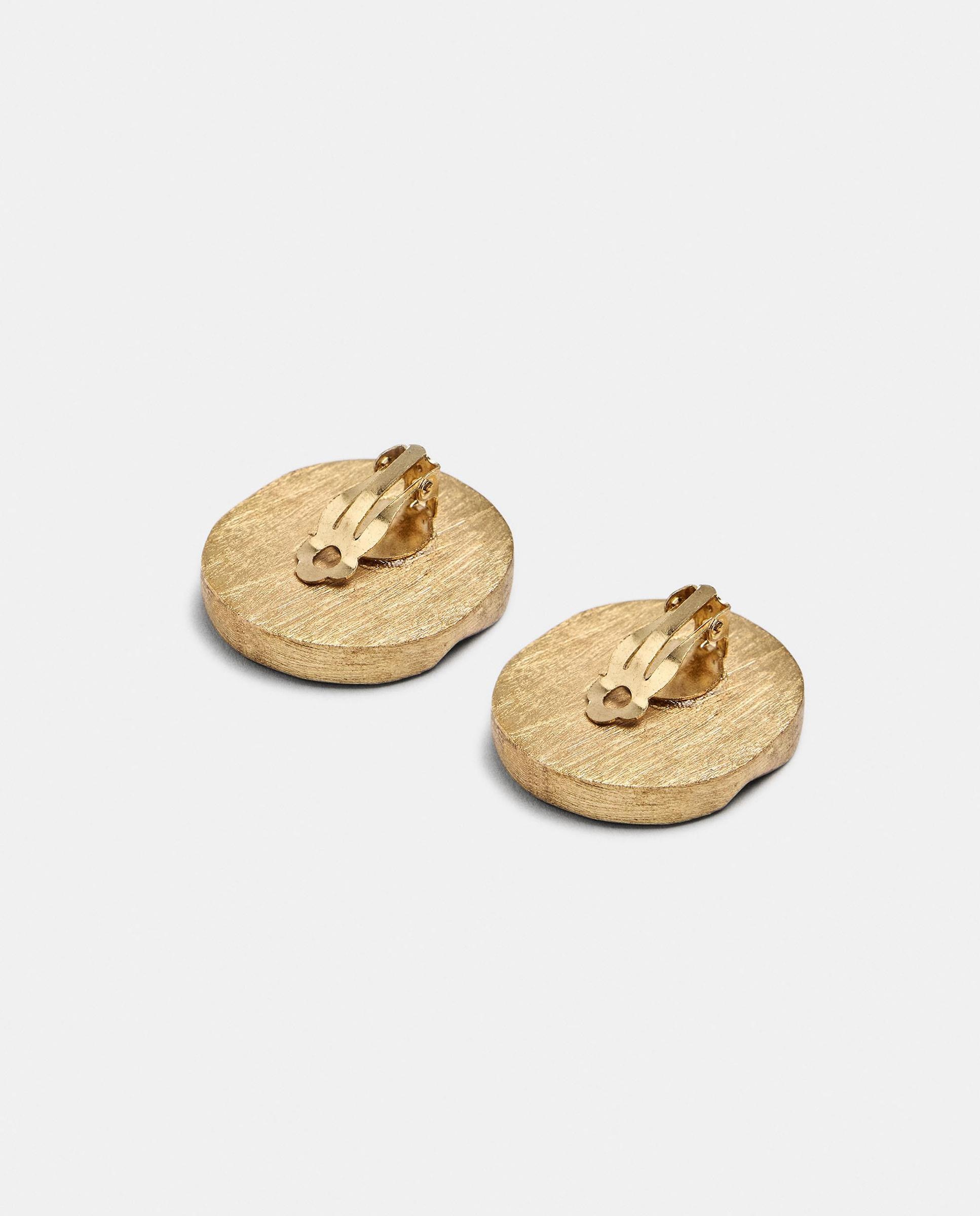 Imagen 3 de Pendientes semicirculares con piedra decorativa - Parfois - Beige Beige