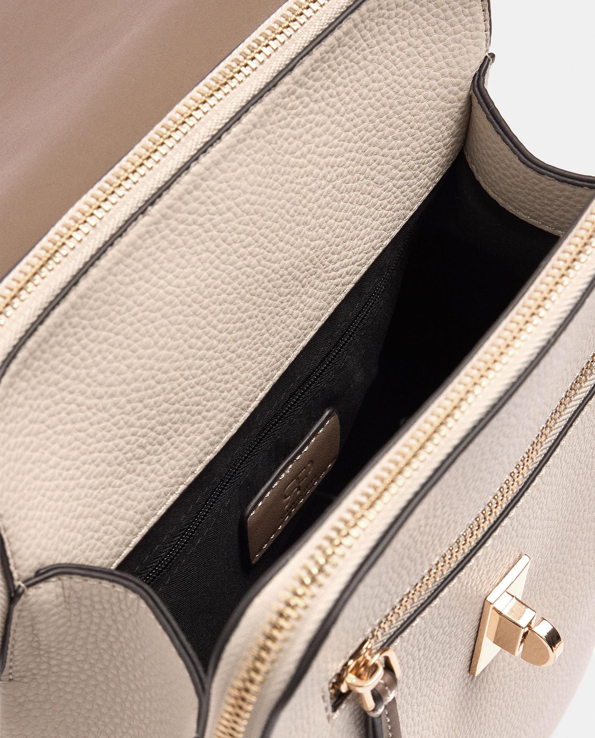 Mochila de mujer con solapa y cierre de botón en liso - Parfois - Beige Beige-4