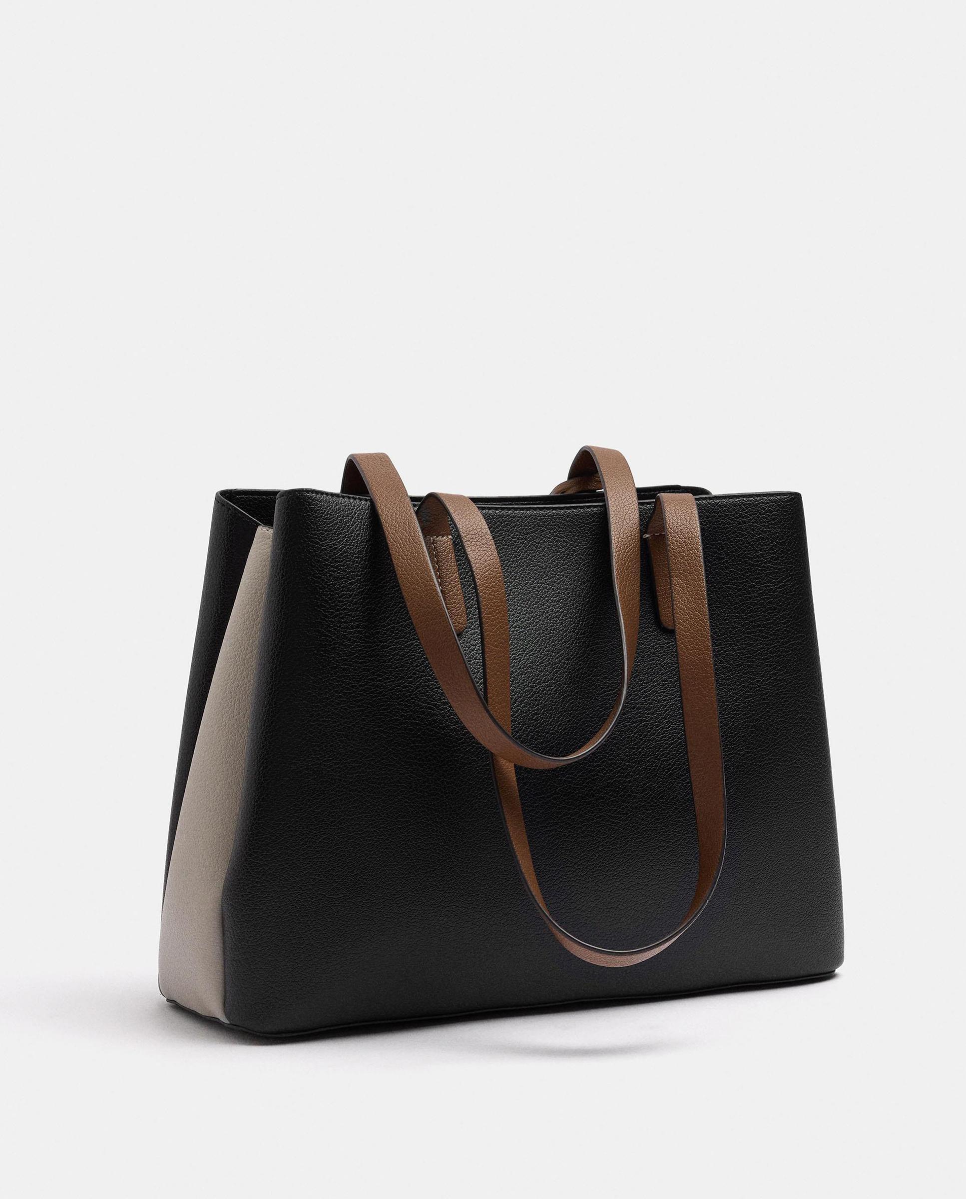 Shopper con cierre de cremallera en liso - Parfois - Negro Negro-5