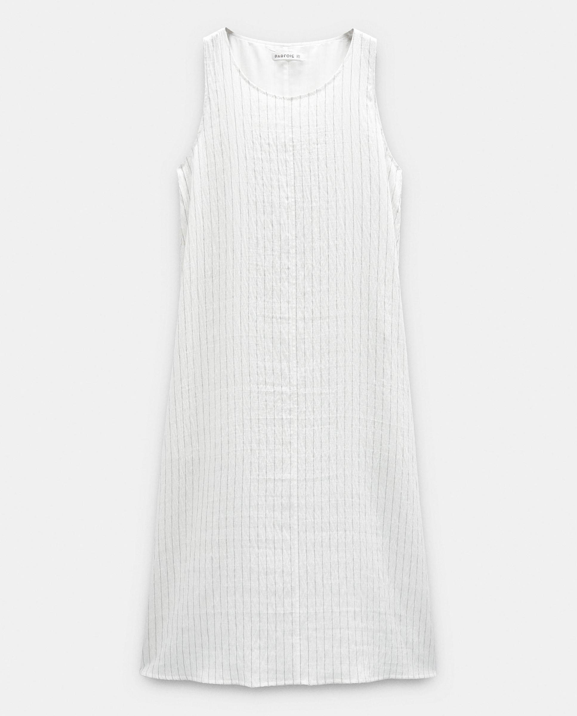 Vestido midi fluido con estampado de rayas - Parfois - Crudo Crudo-6