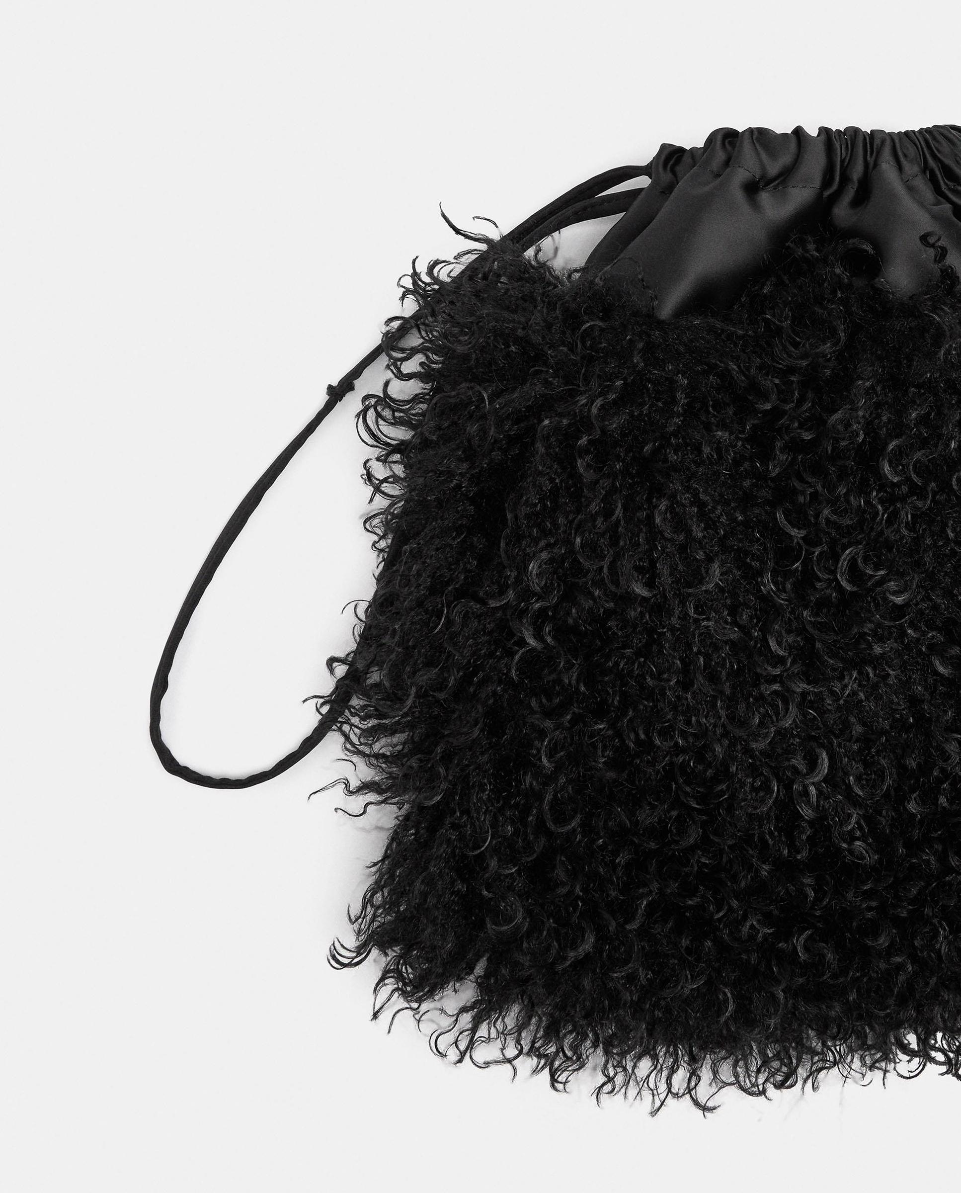 Bolso de fiesta multiposición con pelito exterior y cierre imantado - Parfois - Negro Negro-3