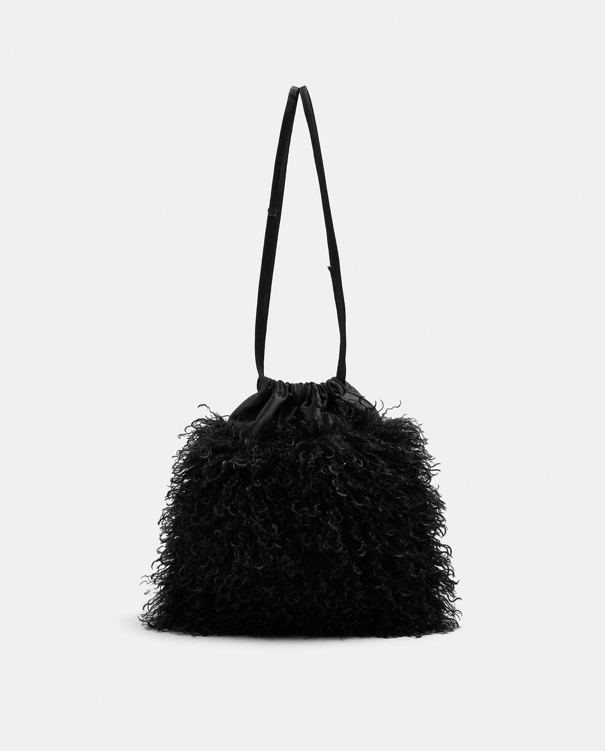 Bolso de fiesta multiposición con pelito exterior y cierre imantado - Parfois - Negro Negro-2