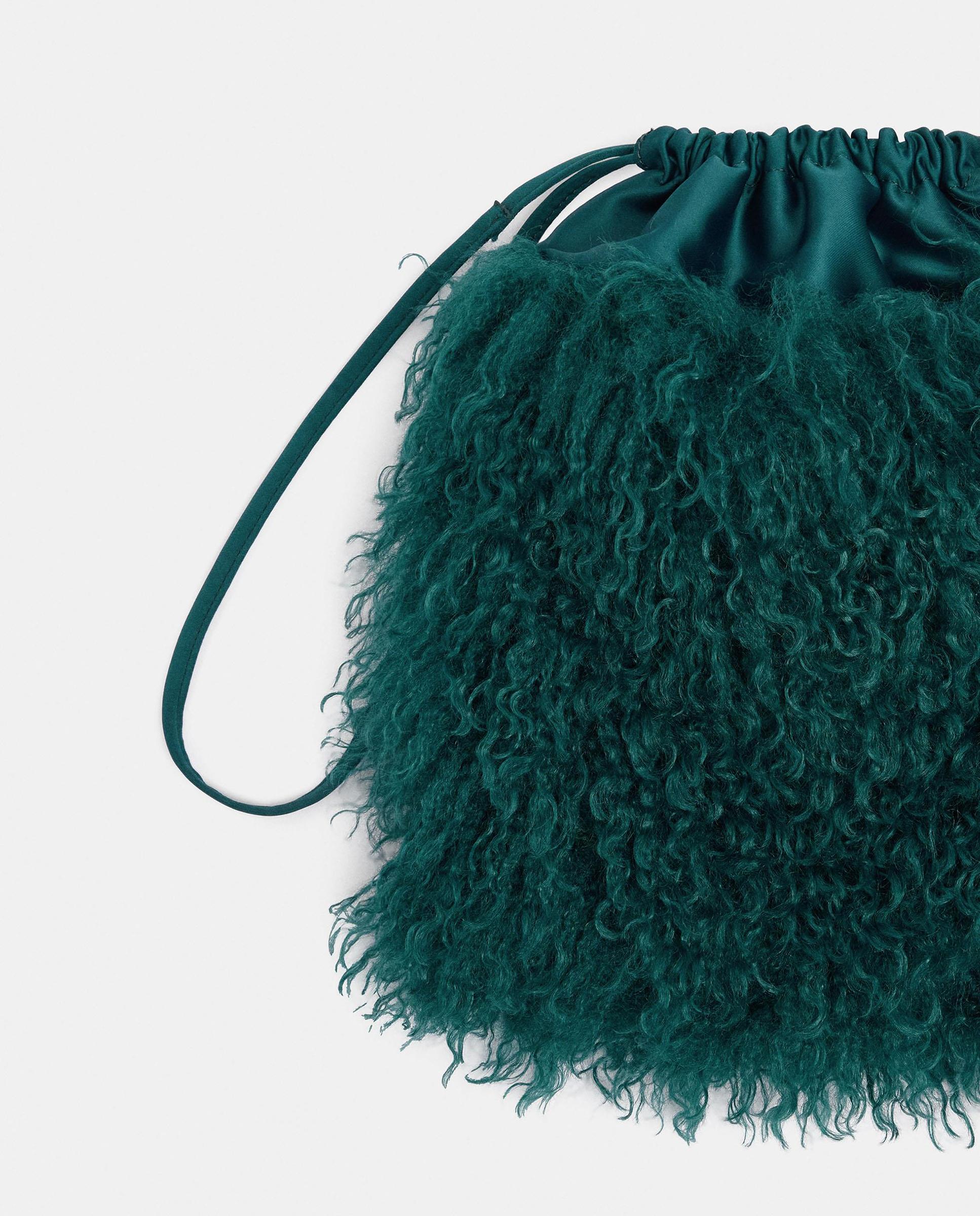 Bolso de fiesta multiposición con pelito exterior y cierre imantado - Parfois - Azul Azul-3