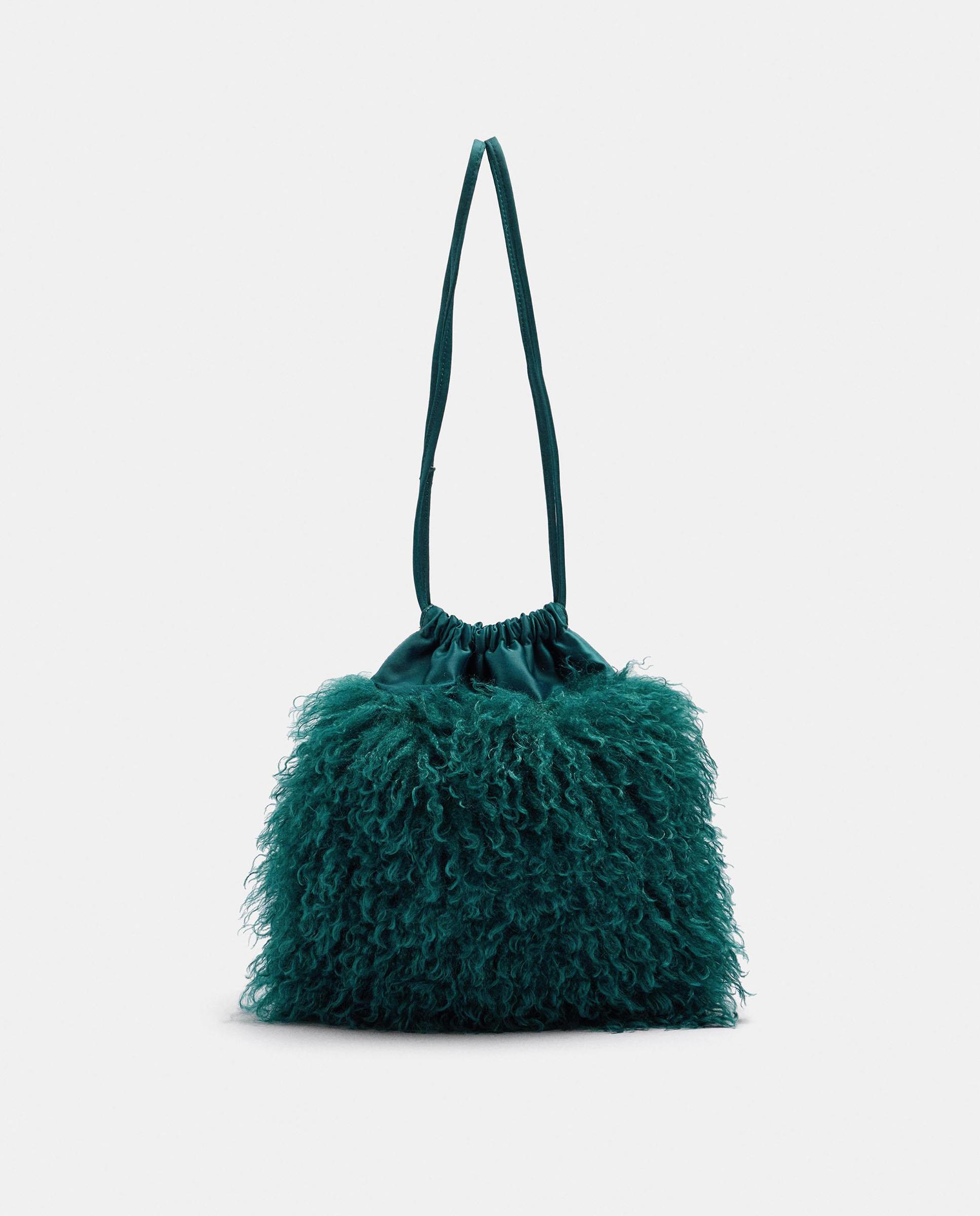 Bolso de fiesta multiposición con pelito exterior y cierre imantado - Parfois - Azul Azul-2