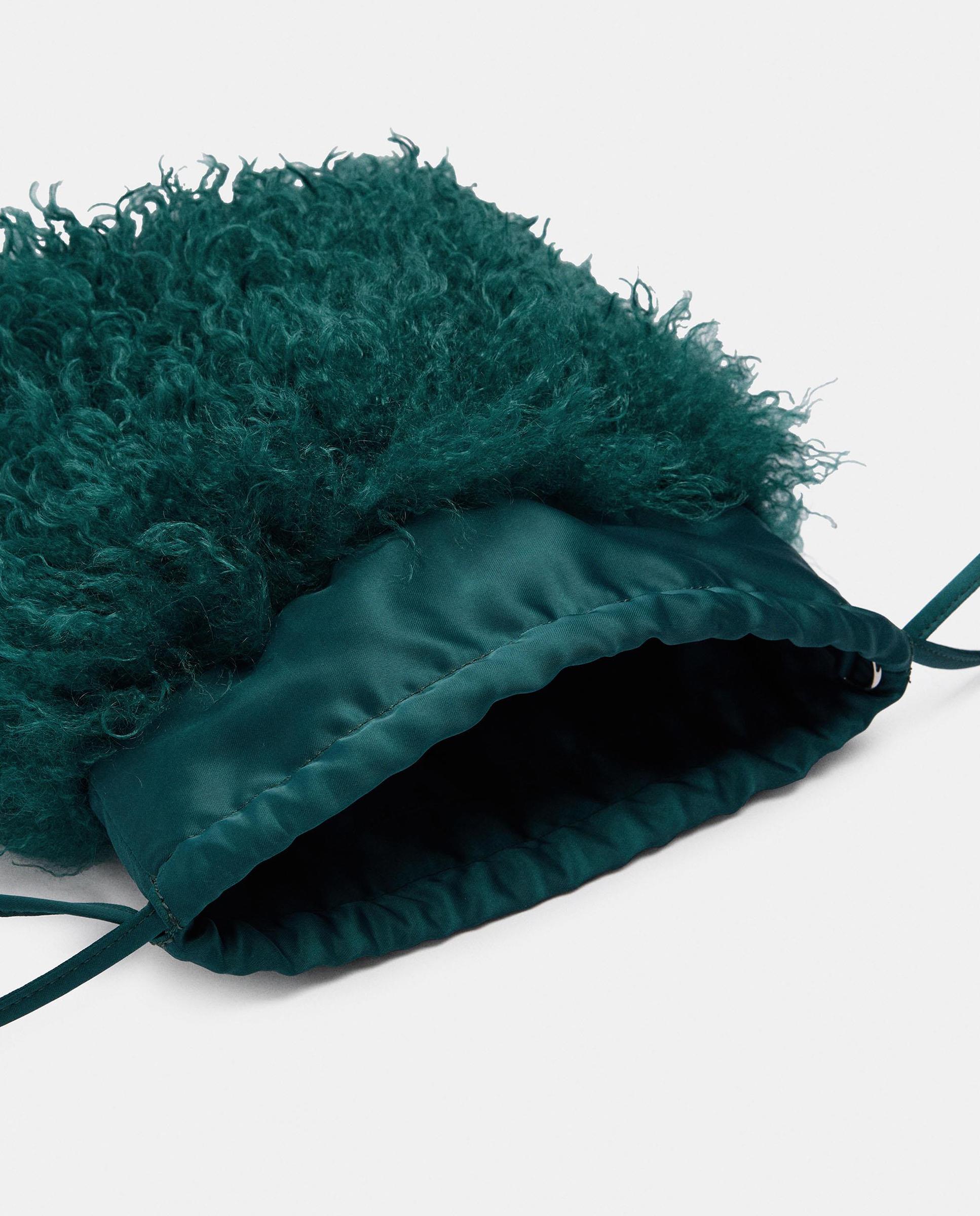 Bolso de fiesta multiposición con pelito exterior y cierre imantado - Parfois - Azul Azul-5