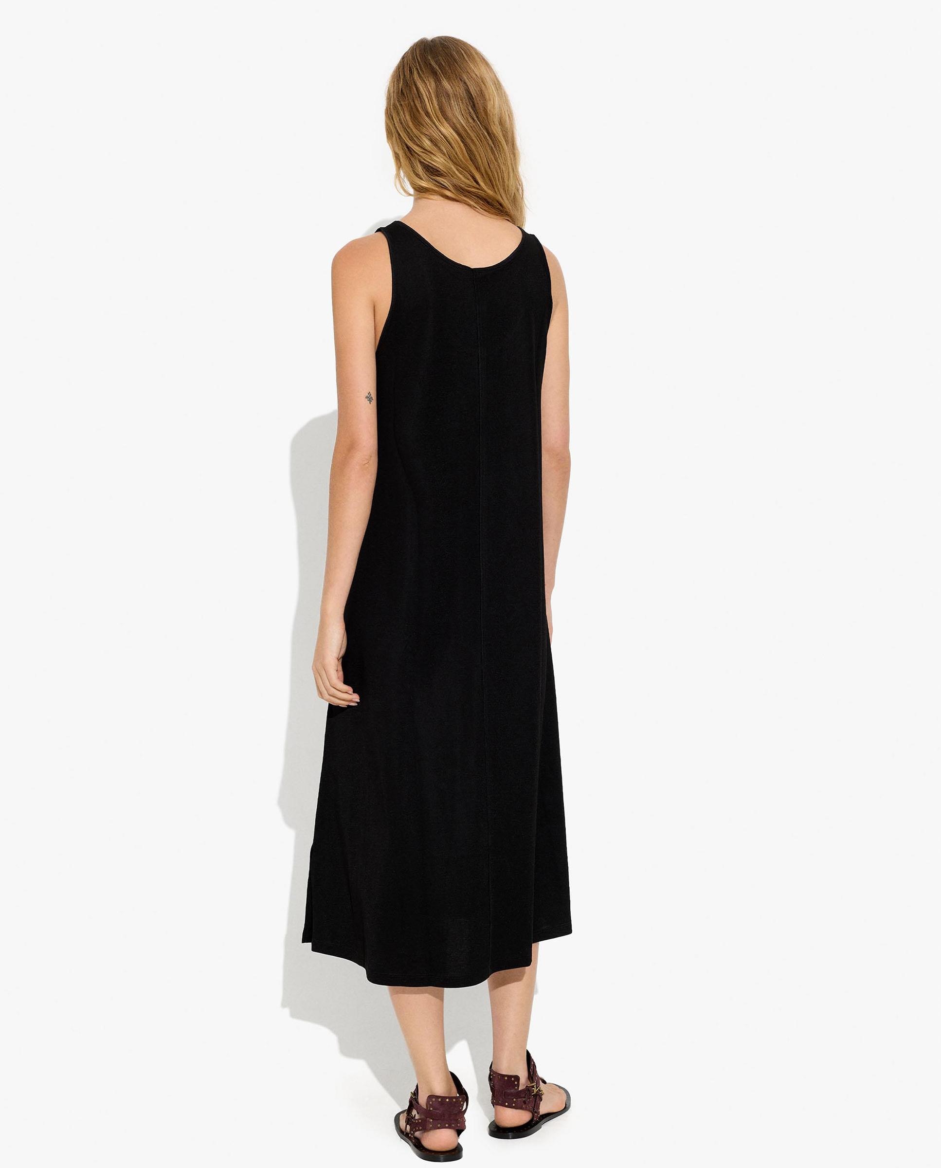 Vestido midi fluido en liso - Parfois - Negro Negro-3