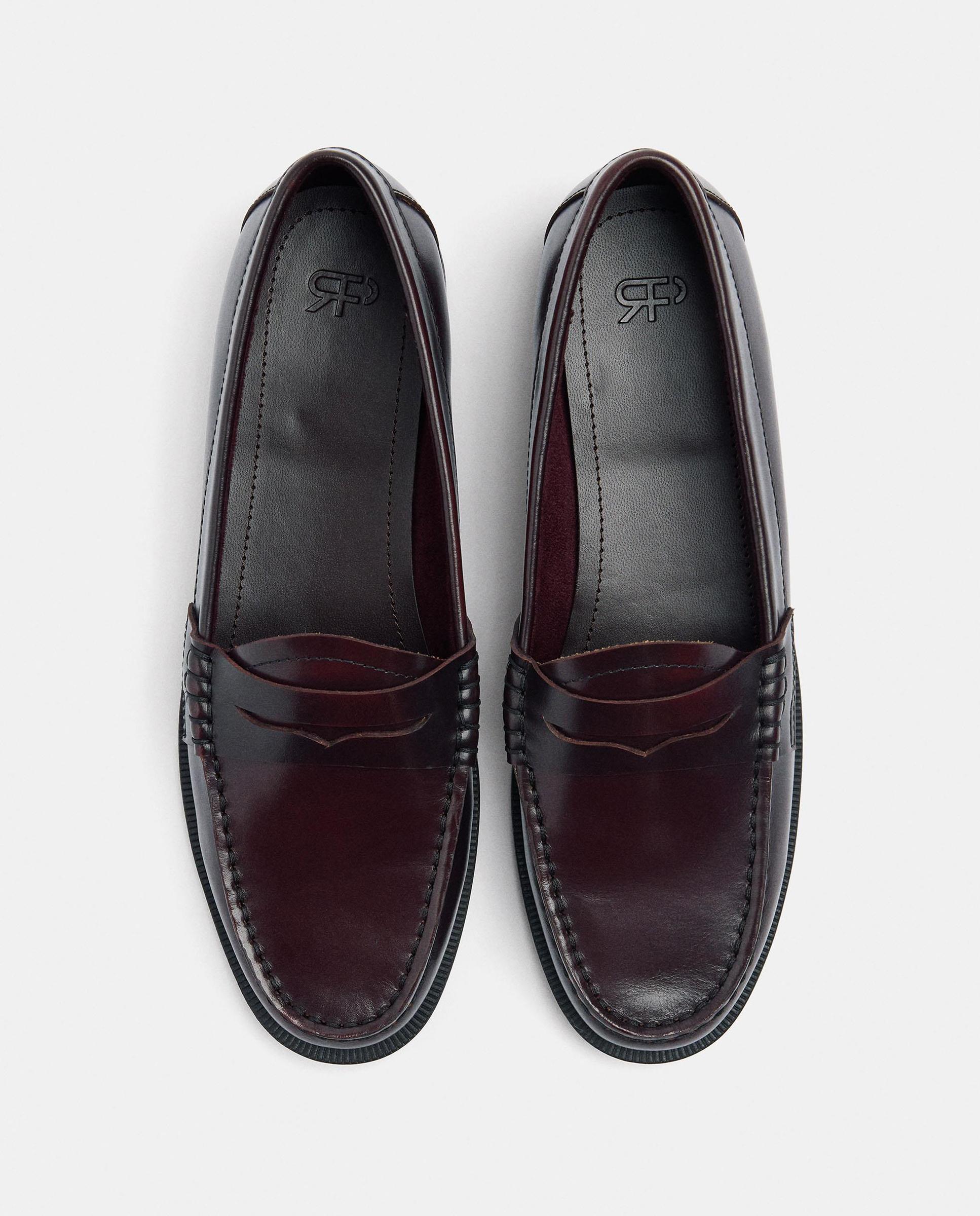 Mocasines planos de mujer 100% piel en liso - Parfois - Burdeos Burdeos-3