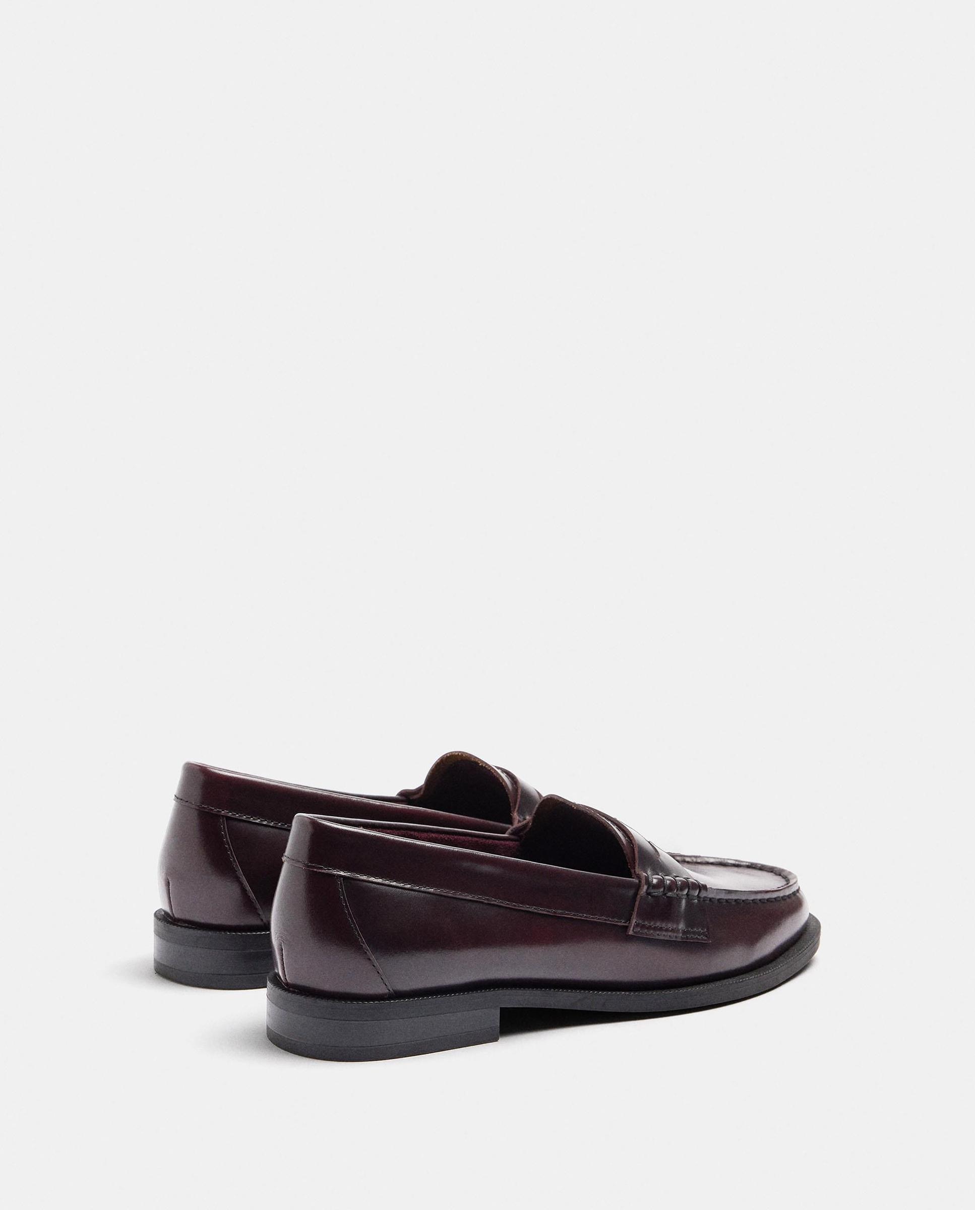 Mocasines planos de mujer 100% piel en liso - Parfois - Burdeos Burdeos-4