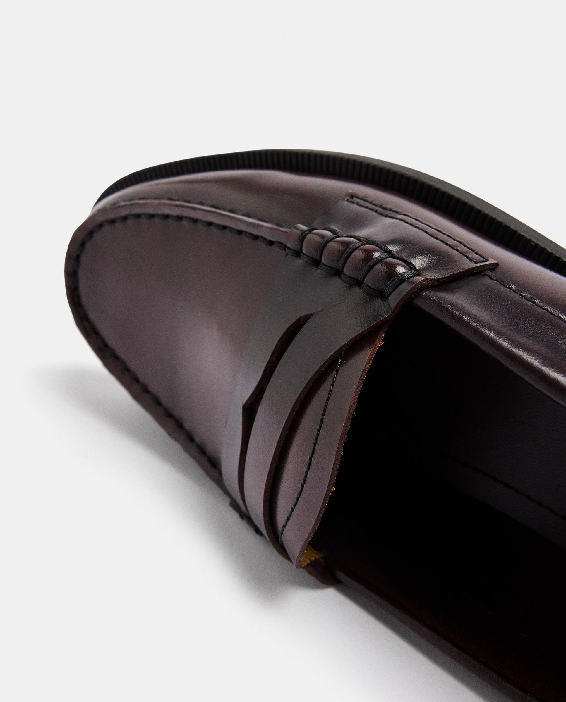 Mocasines planos de mujer 100% piel en liso - Parfois - Burdeos Burdeos-5