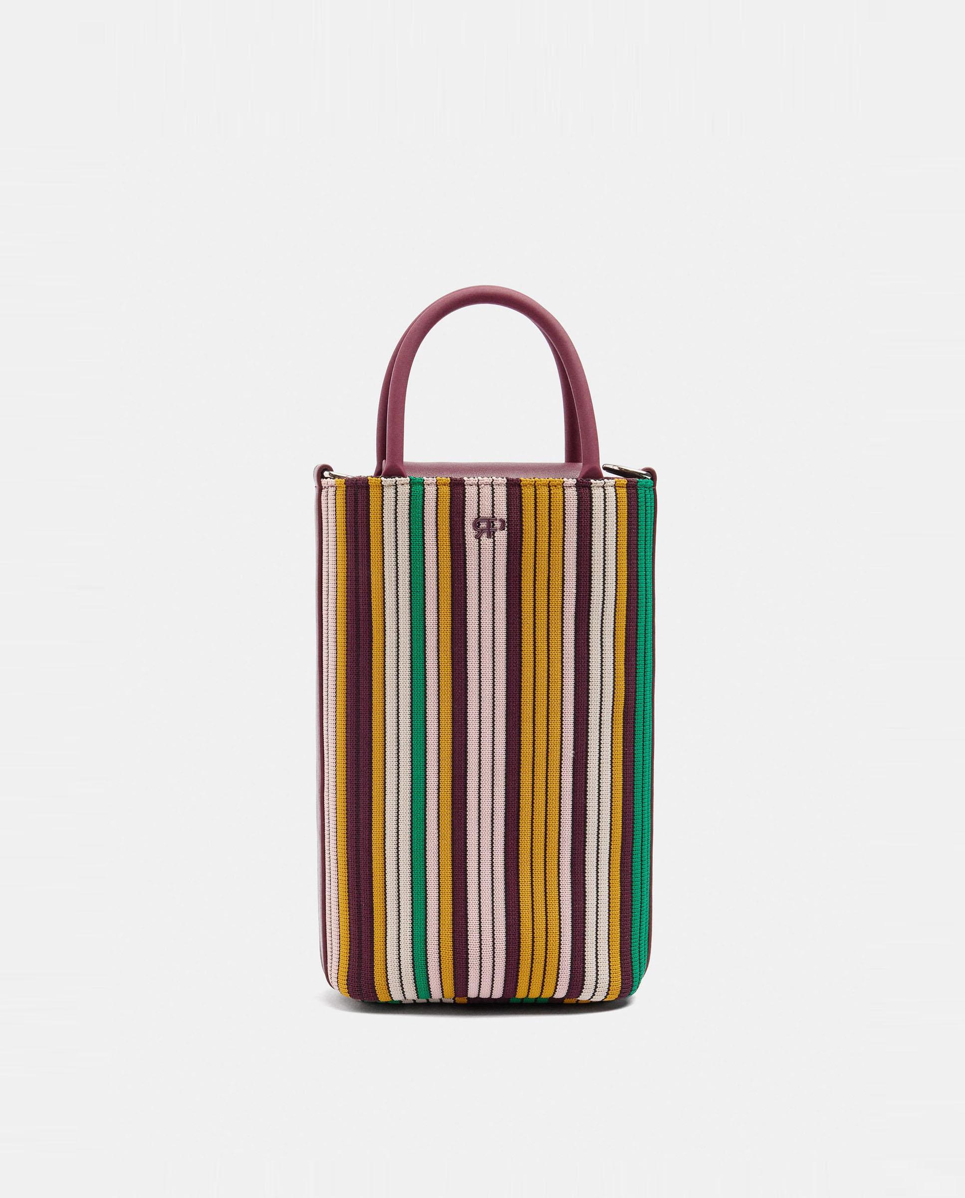 Bolso para móvil convertible a bandolera con cierre imantado y estampado de rayas - Parfois - Multicolor Multicolor-1