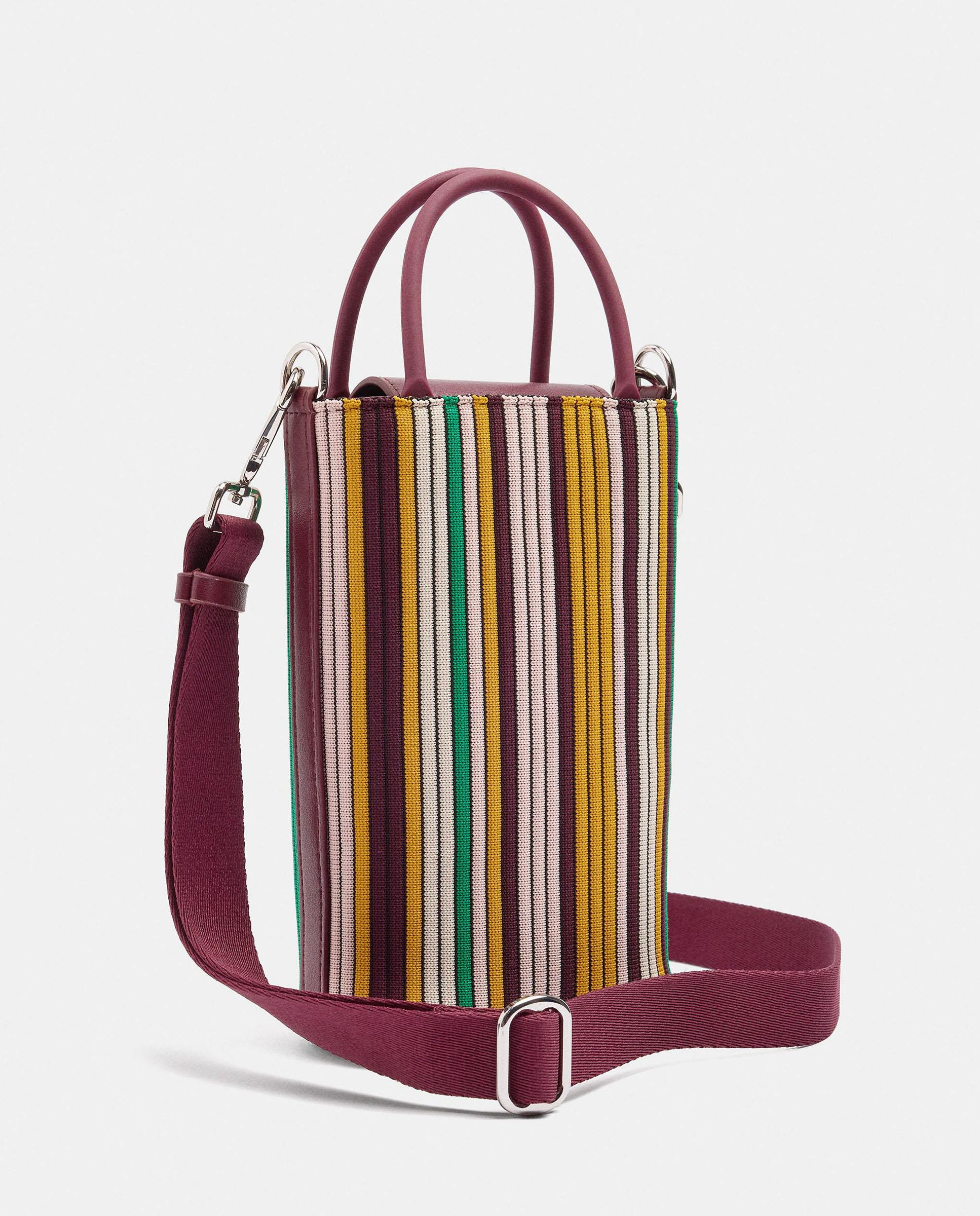 Bolso para móvil convertible a bandolera con cierre imantado y estampado de rayas - Parfois - Multicolor Multicolor-2