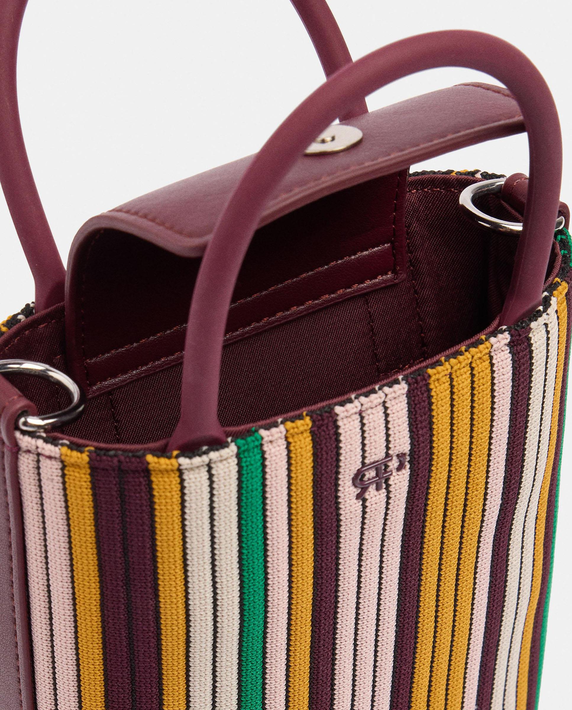 Bolso para móvil convertible a bandolera con cierre imantado y estampado de rayas - Parfois - Multicolor Multicolor-4
