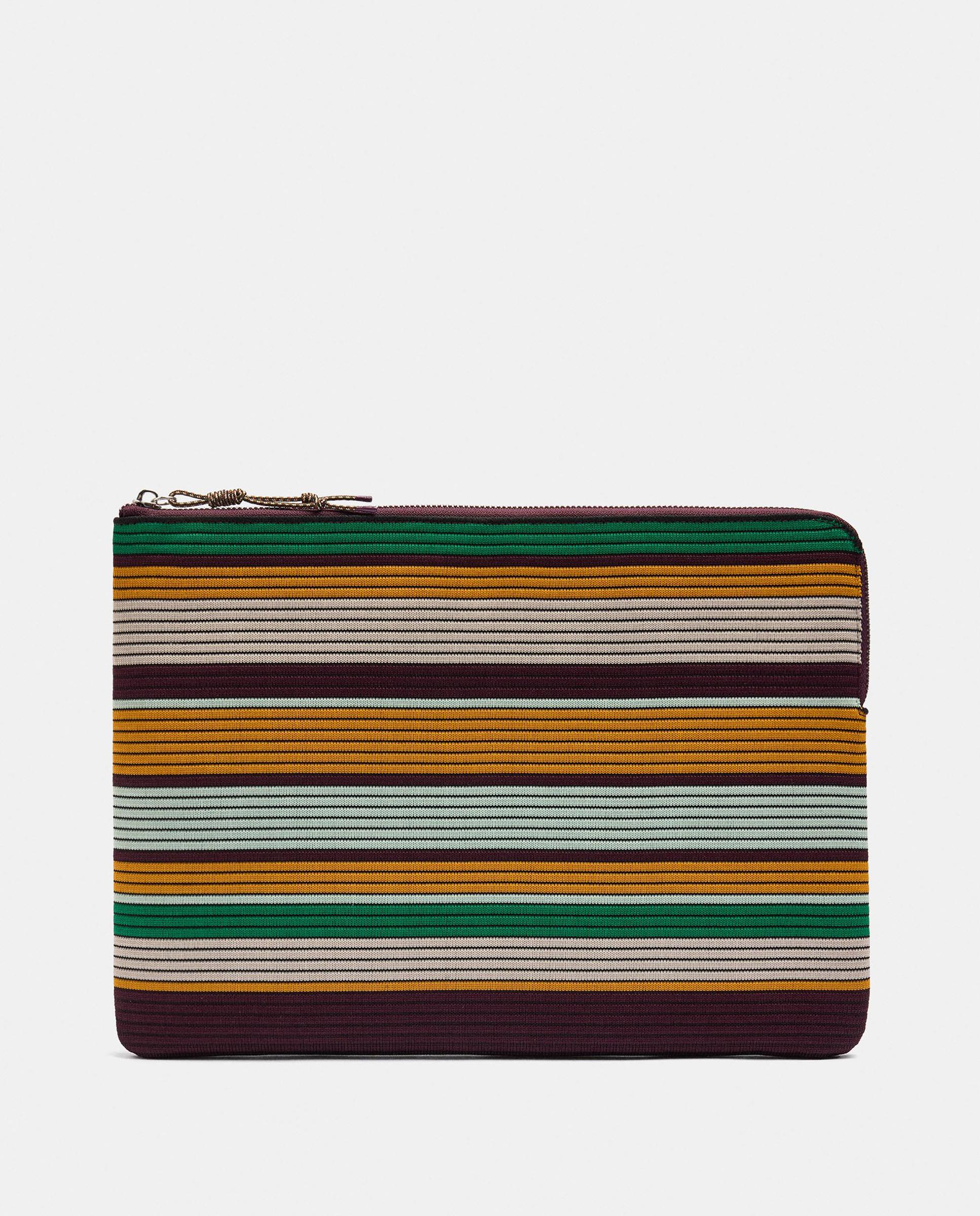 Funda para portátil de 15" con cierre de cremallera y estampado de rayas - Parfois - Multicolor Multicolor-1