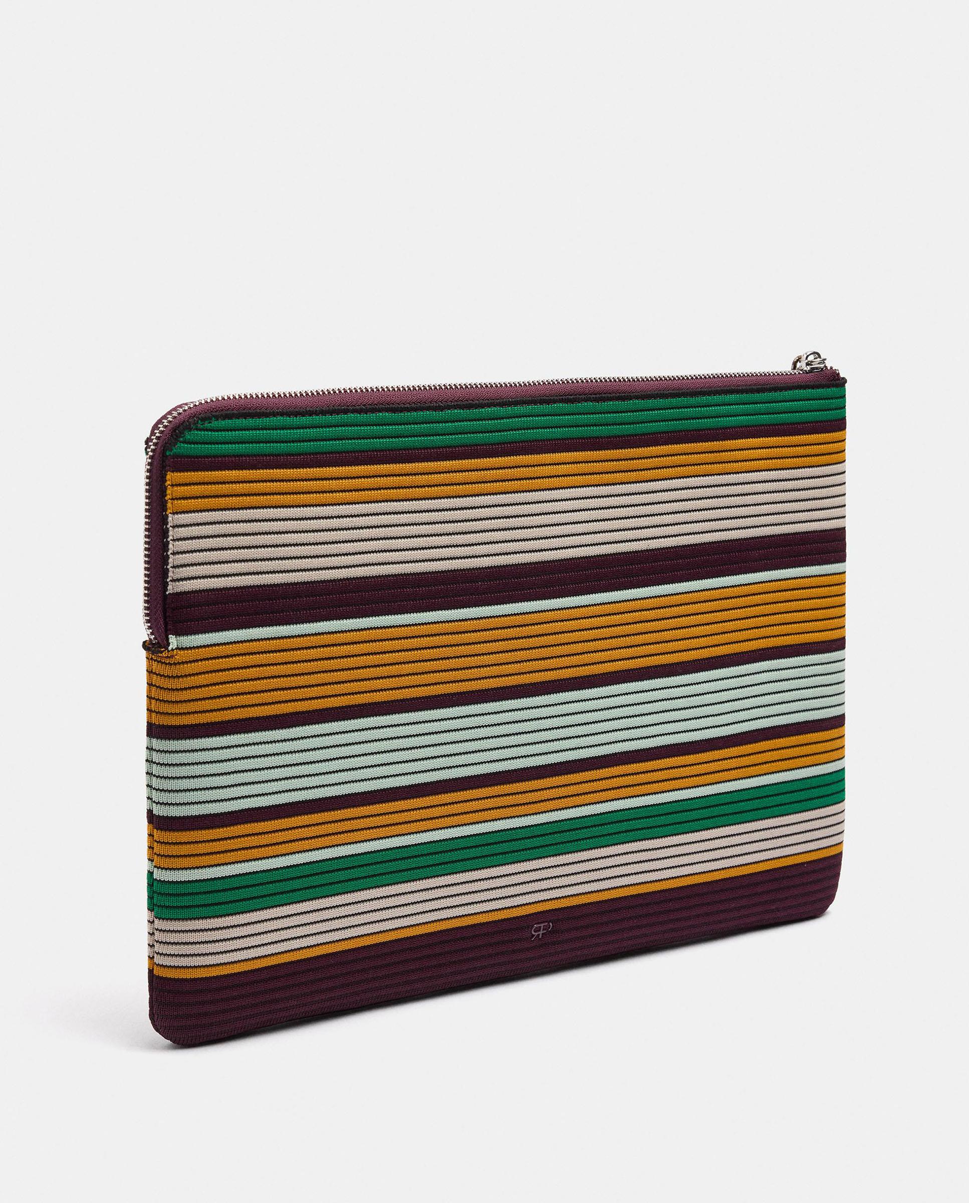 Funda para portátil de 15" con cierre de cremallera y estampado de rayas - Parfois - Multicolor Multicolor-2