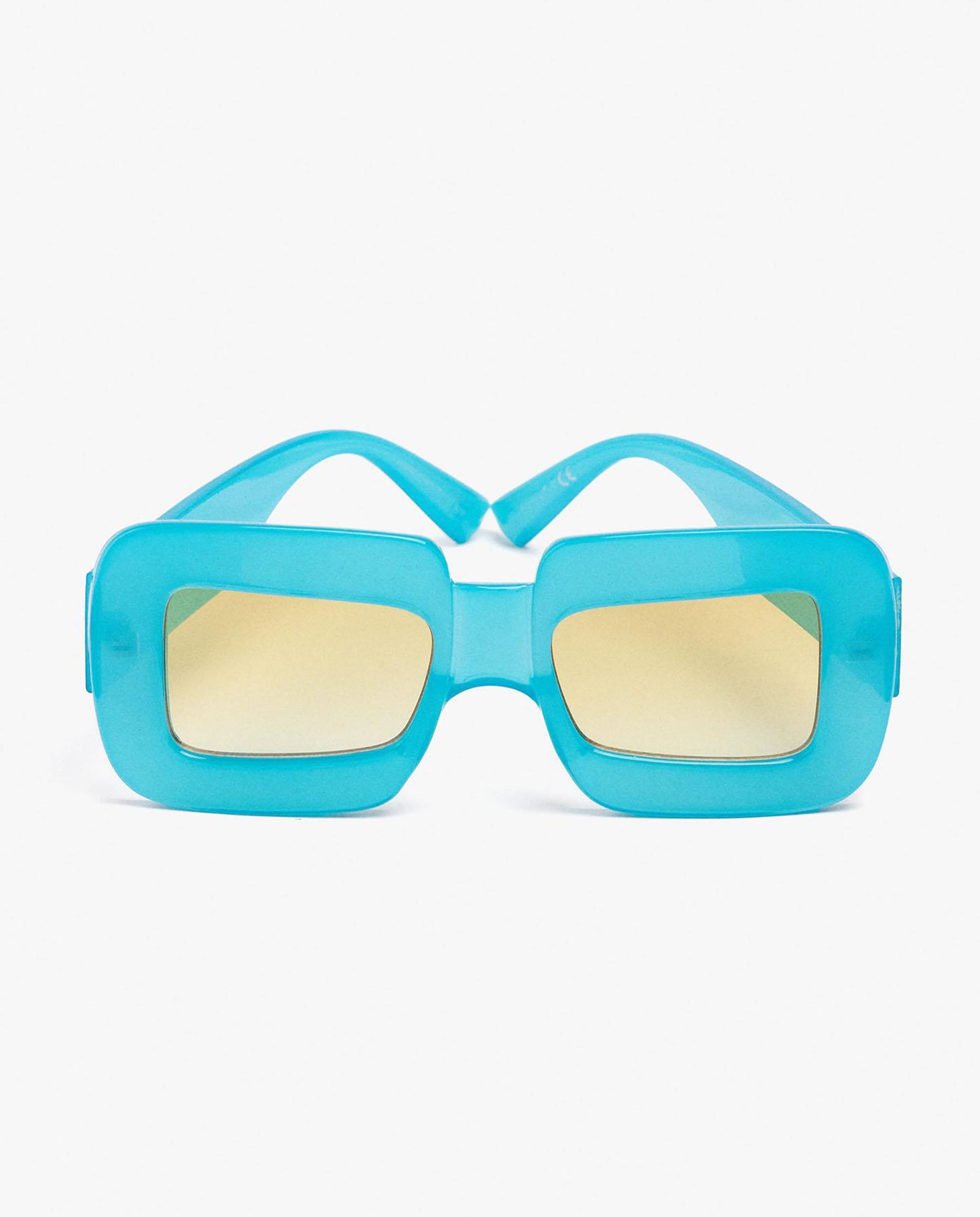 Gafas de sol de mujer con protección uv y forma rectangular en liso - Parfois - Azul Azul-1