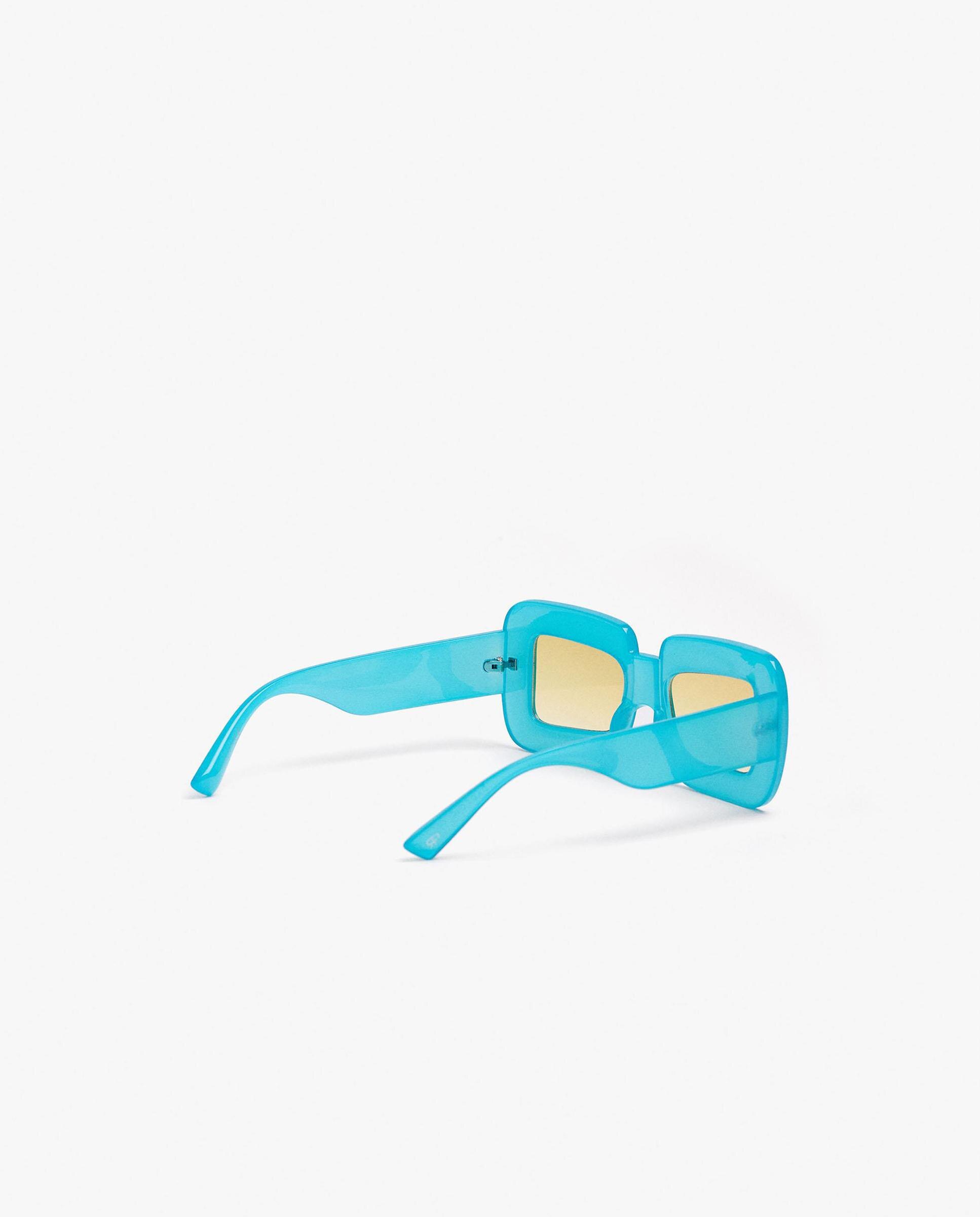 Gafas de sol de mujer con protección uv y forma rectangular en liso - Parfois - Azul Azul-2
