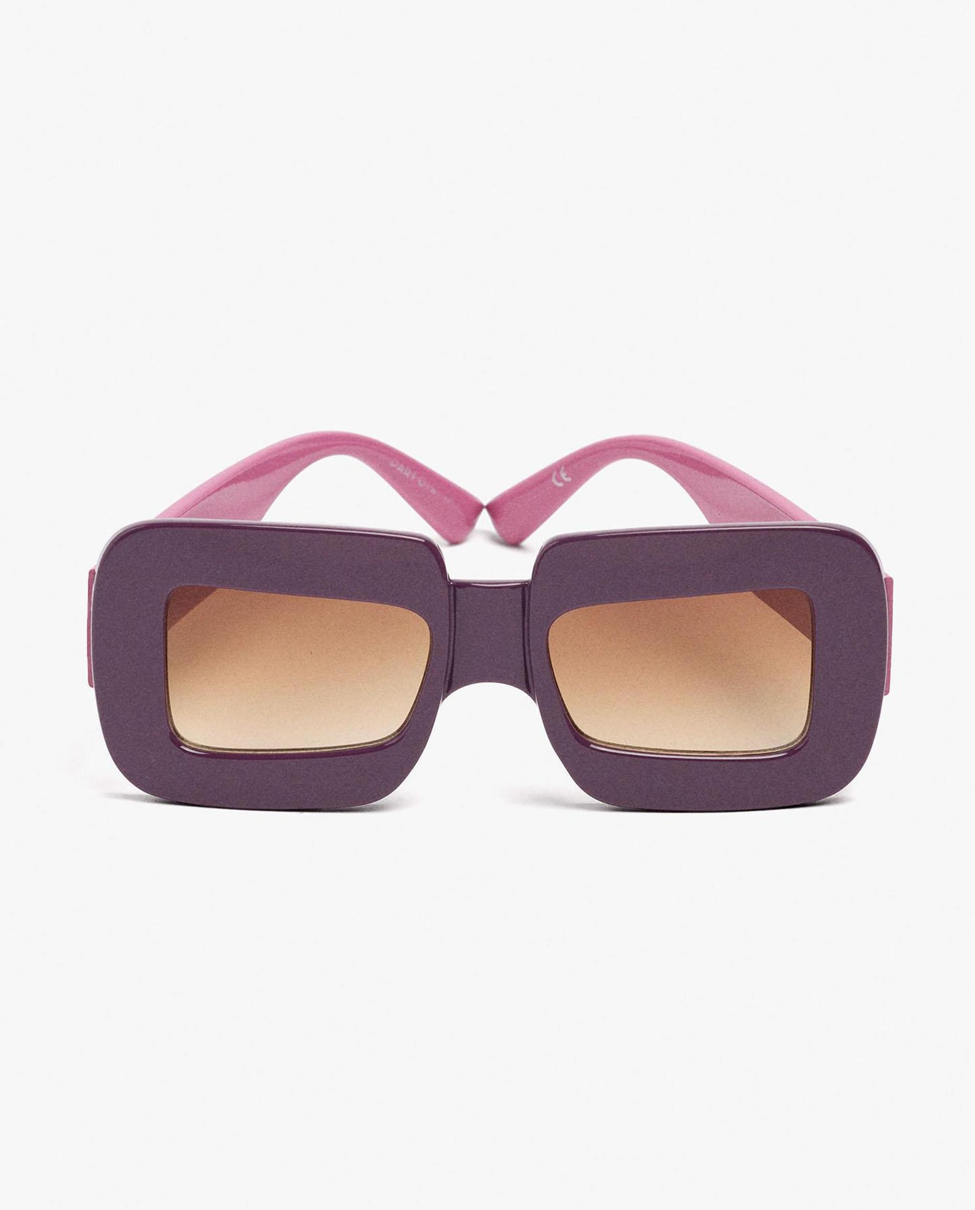 Gafas de sol de mujer con protección uv y forma rectangular en liso - Parfois - Morado Morado-1