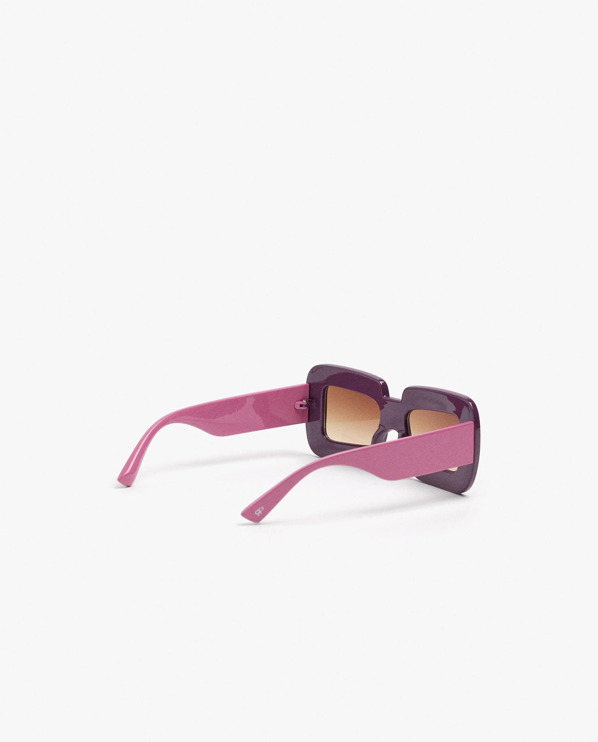 Gafas de sol de mujer con protección uv y forma rectangular en liso - Parfois - Morado Morado-2